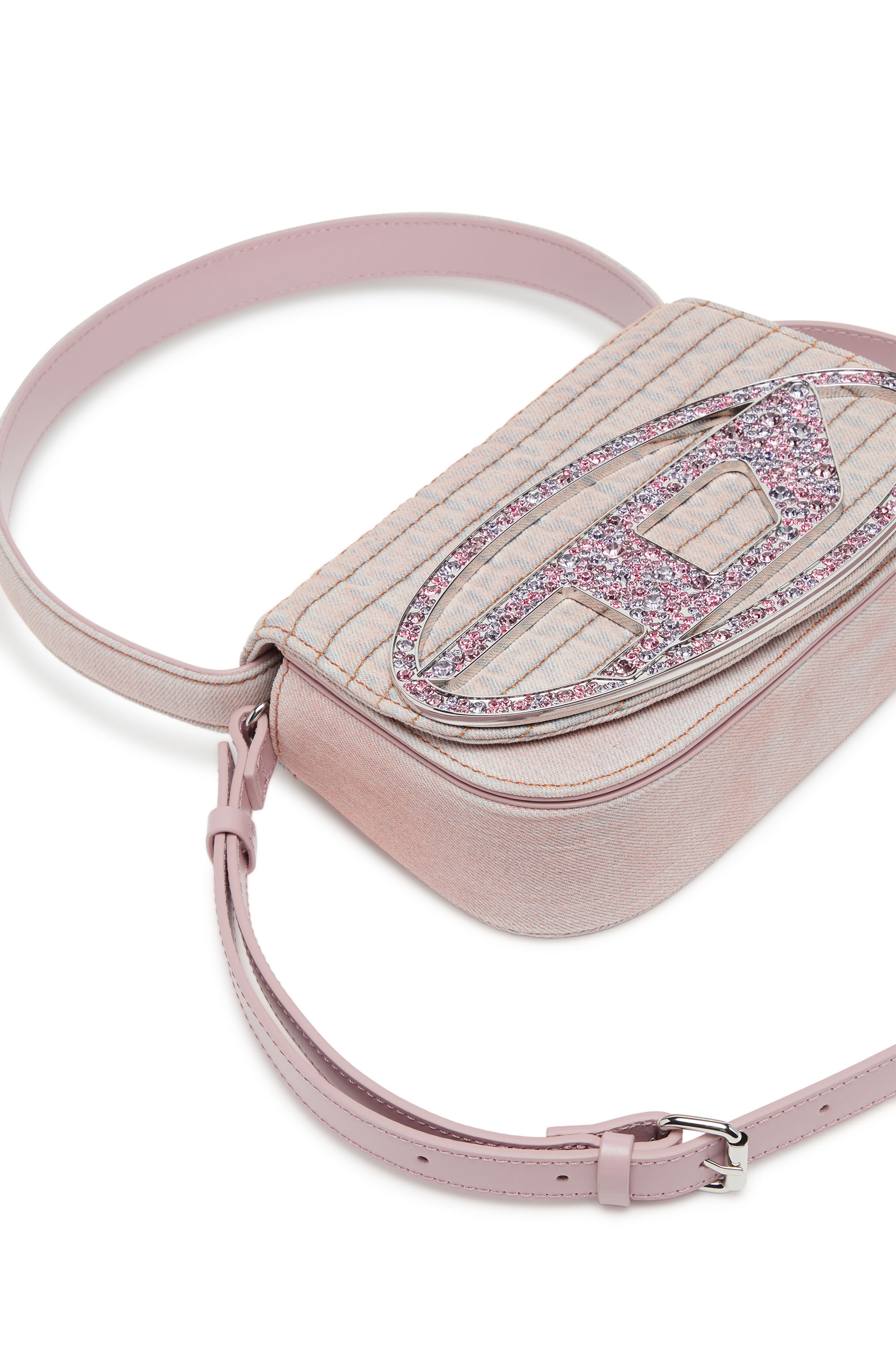 Diesel - 1DR, Female's カラーデニムショルダーバッグ in ピンク / ホワイト - 5