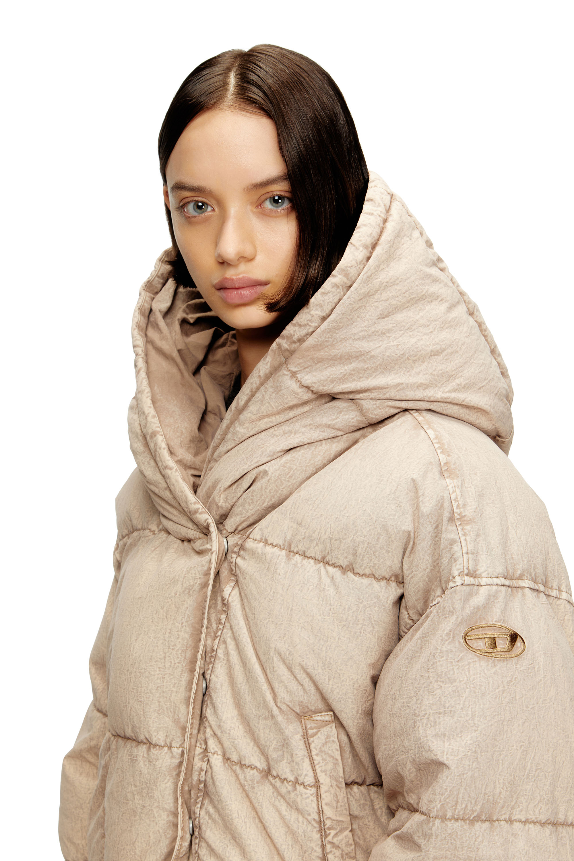 Diesel - W-ILLEY-S2, Female's パファージャケット in ベージュ - 4