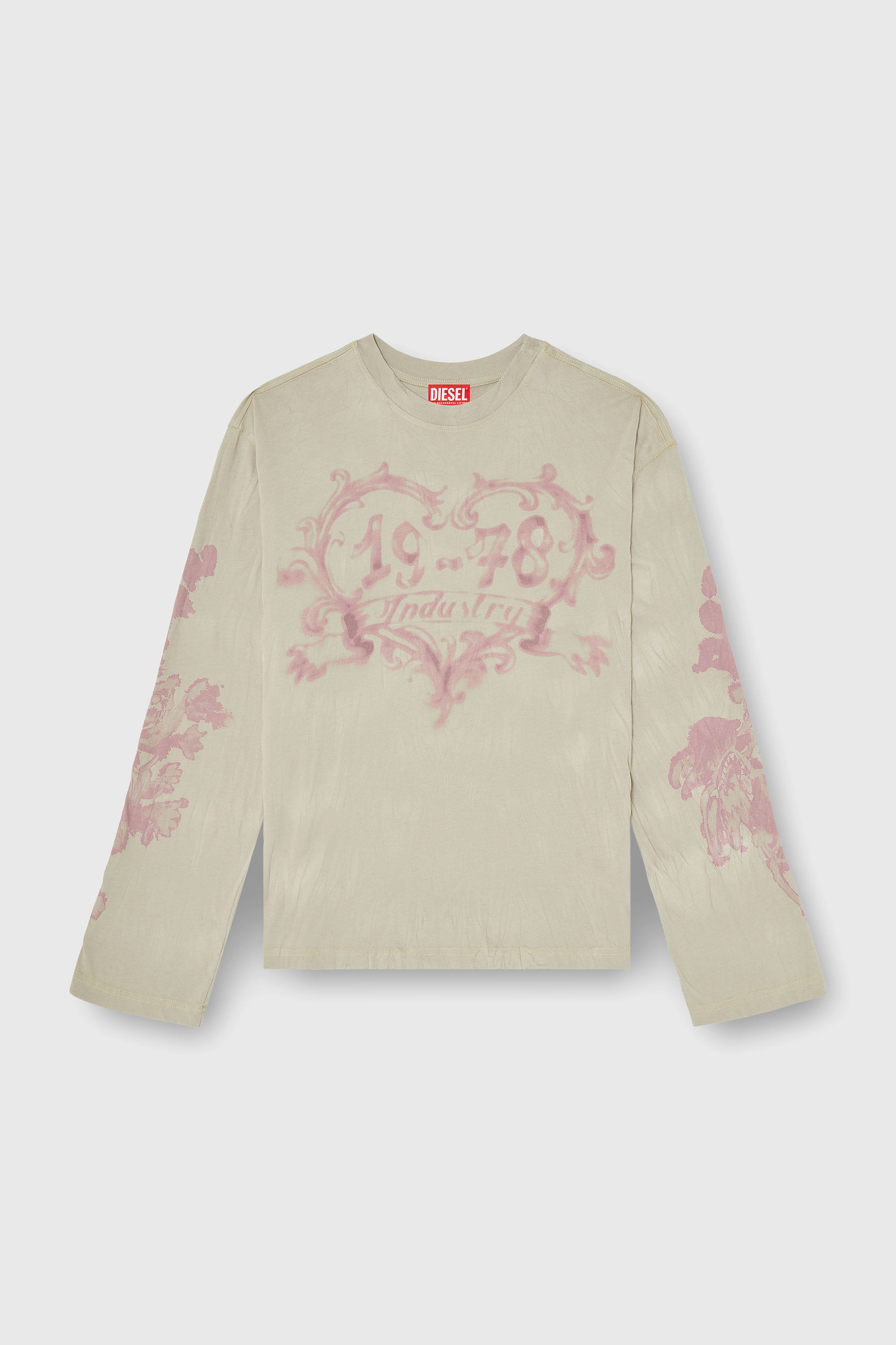 Diesel - T-HILARY-LS-AA1, Female's 長袖Tシャツ in ピンク/ベージュ - 2
