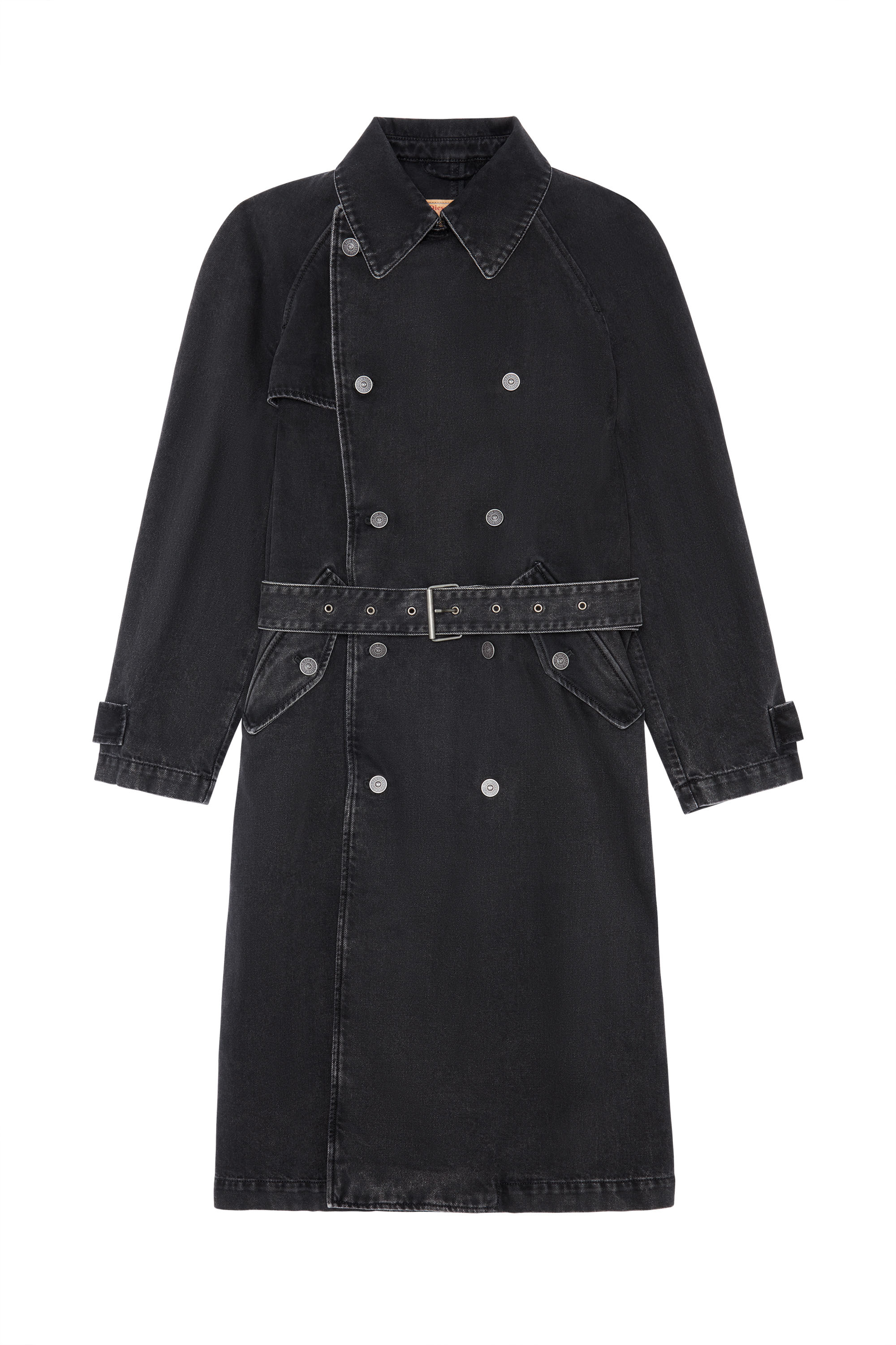 Diesel - D-DELIRIOUS DOUBLE BREASTED TRENCH COAT, ブラック/ダークグレー - Image 3