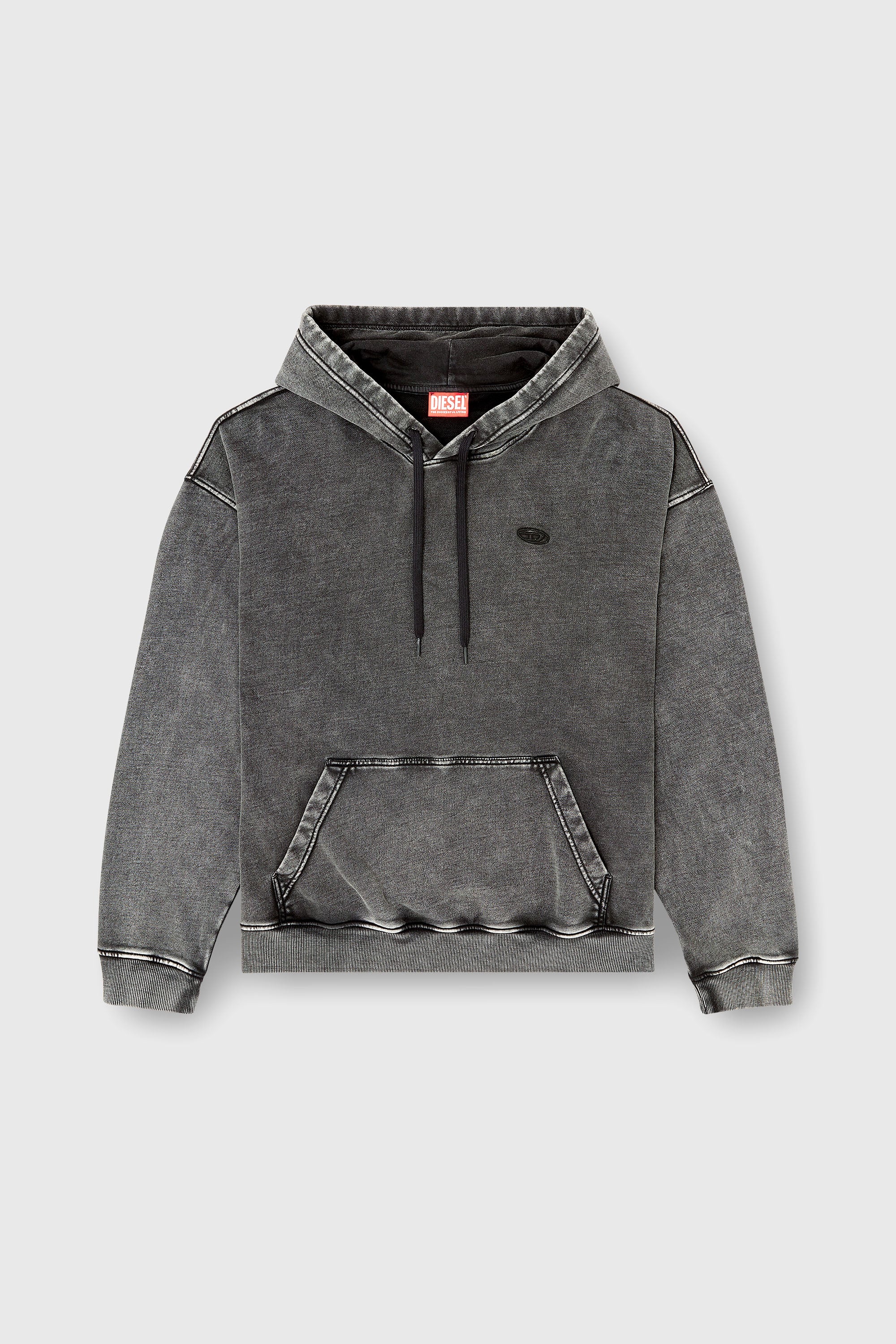Diesel - S-BOXT-HOOD-DEN, Male's プルオーバーパーカー in ダークグレー - 2