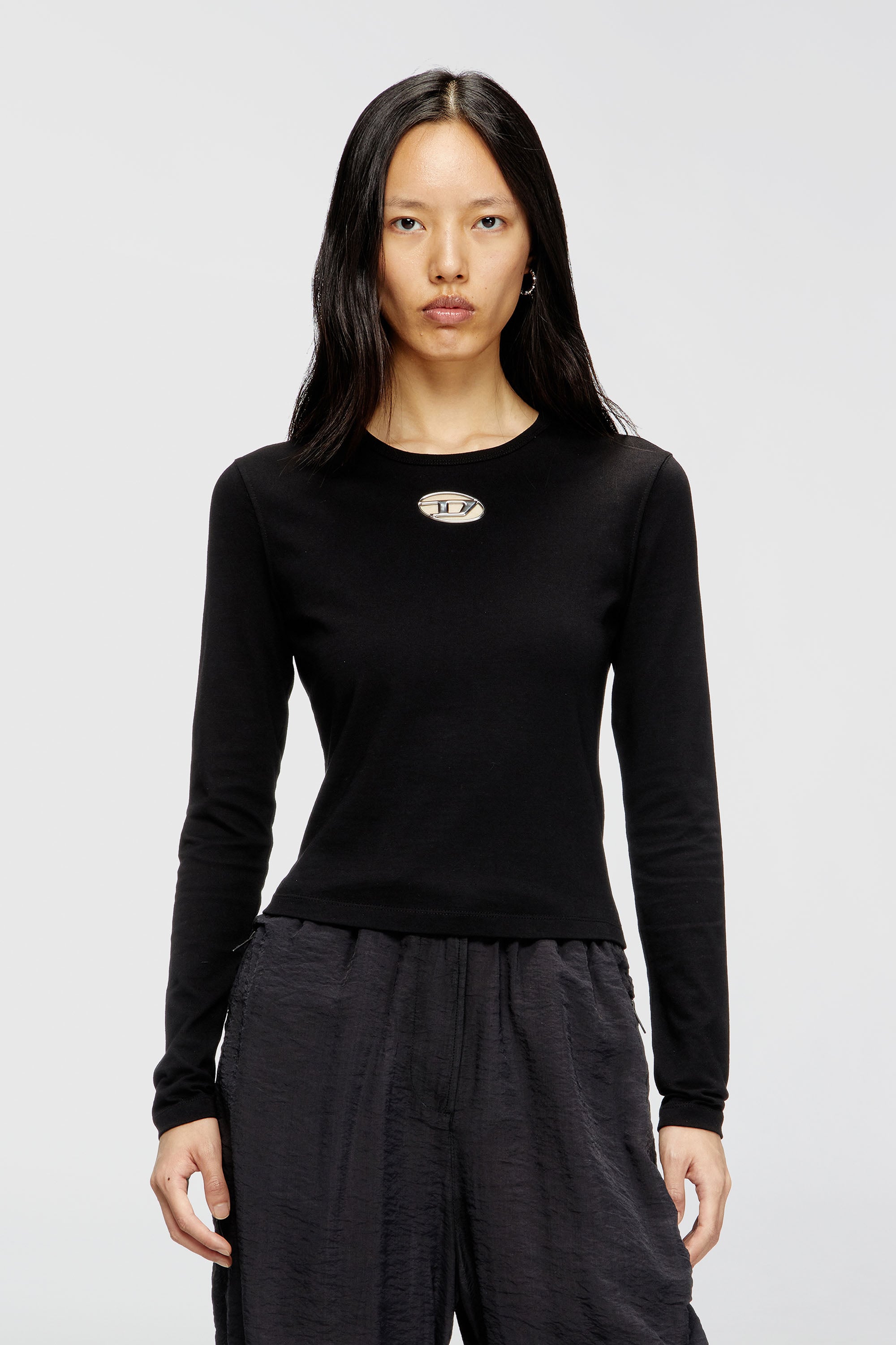 Diesel - T-UNCUTIE-LONG-LS-OD, Female's 長袖Tシャツ in ブラック - 1