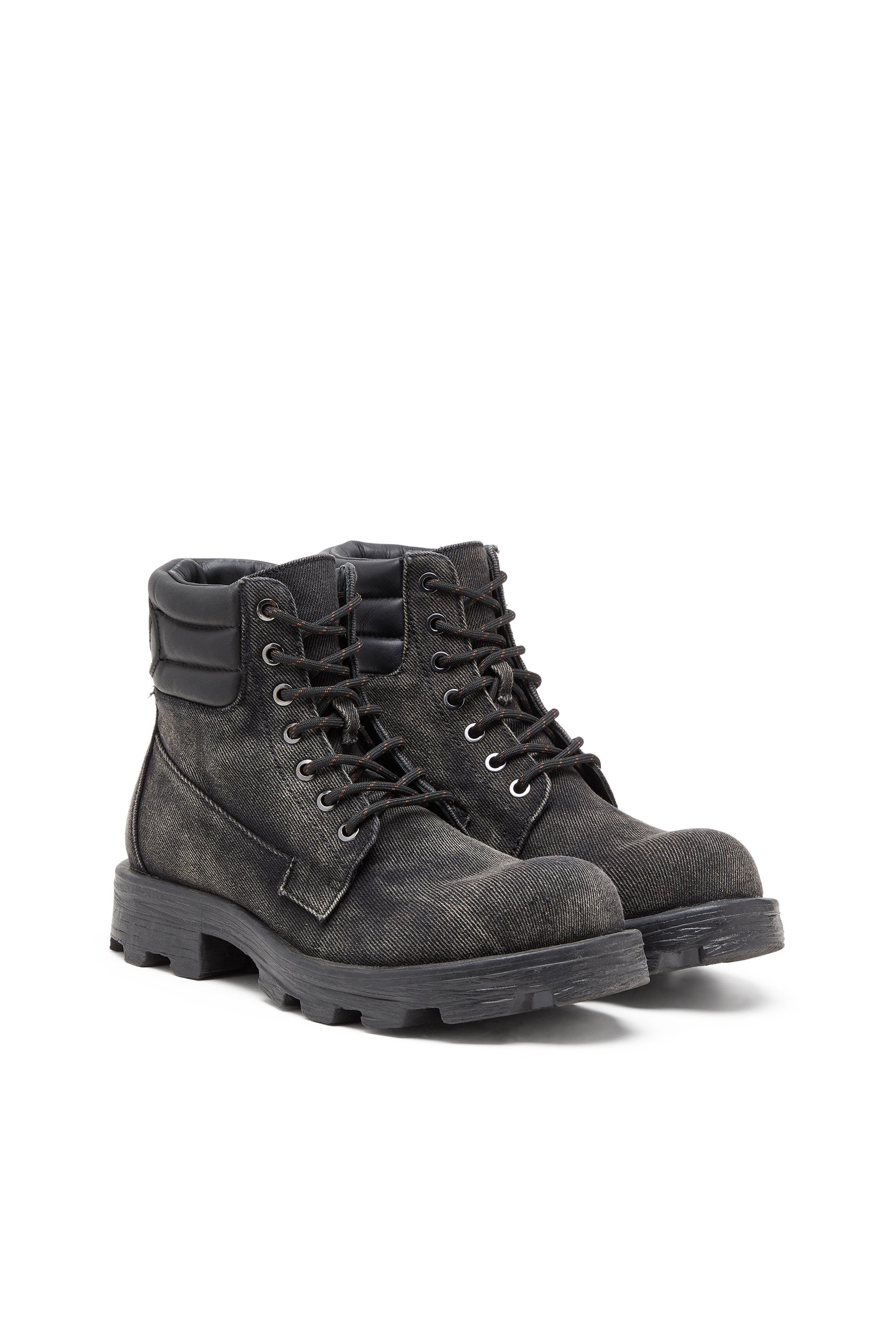Diesel - D-HAMMER LACE UP W, Female's レースアップブーツ in ダークグレー - 2