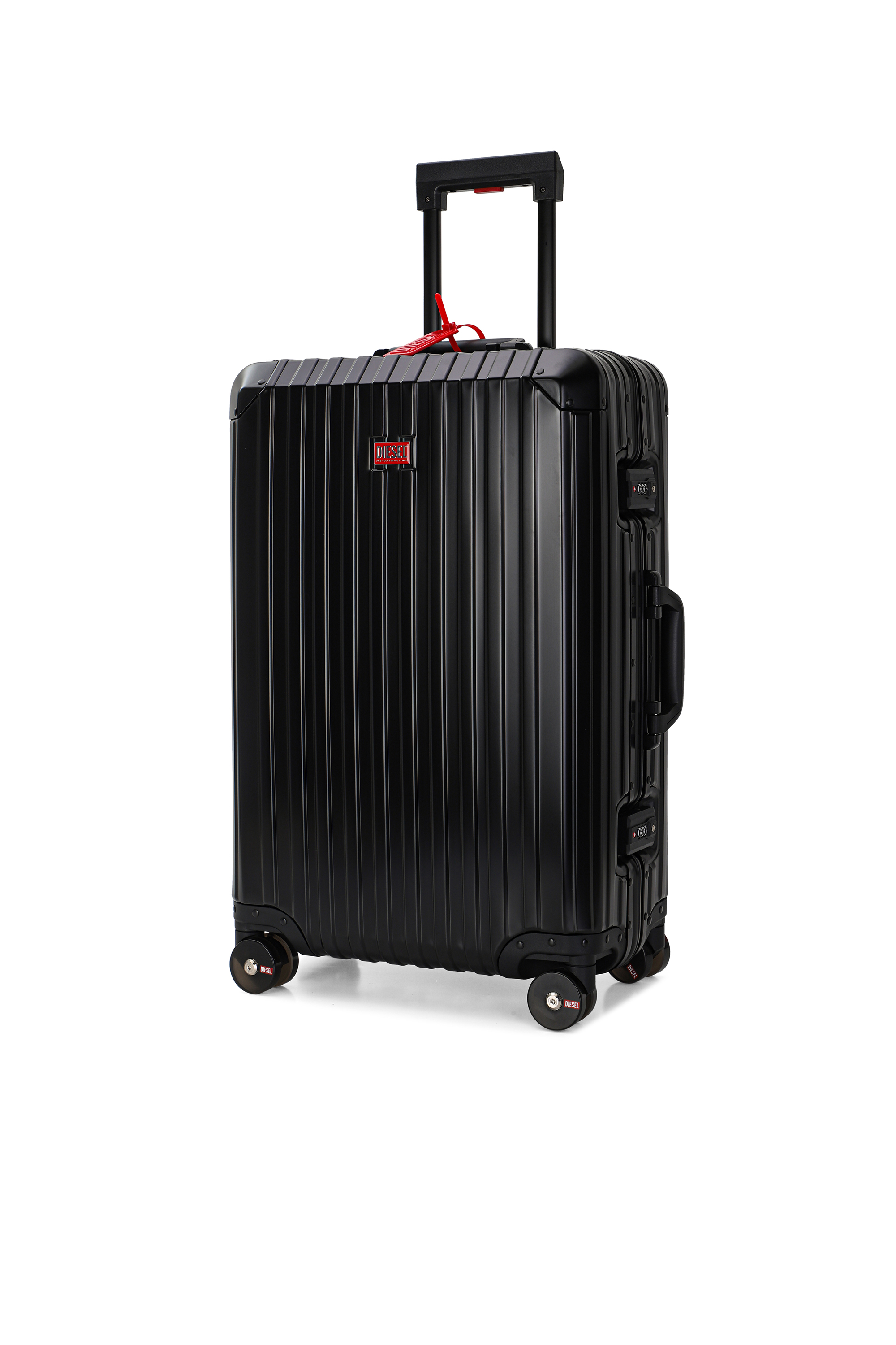 Diesel - DIESEL ALUMINUM TROLLEY- DSL002, Unisex's Aluminum Carry-On Luggage 24" in ブラック - 5