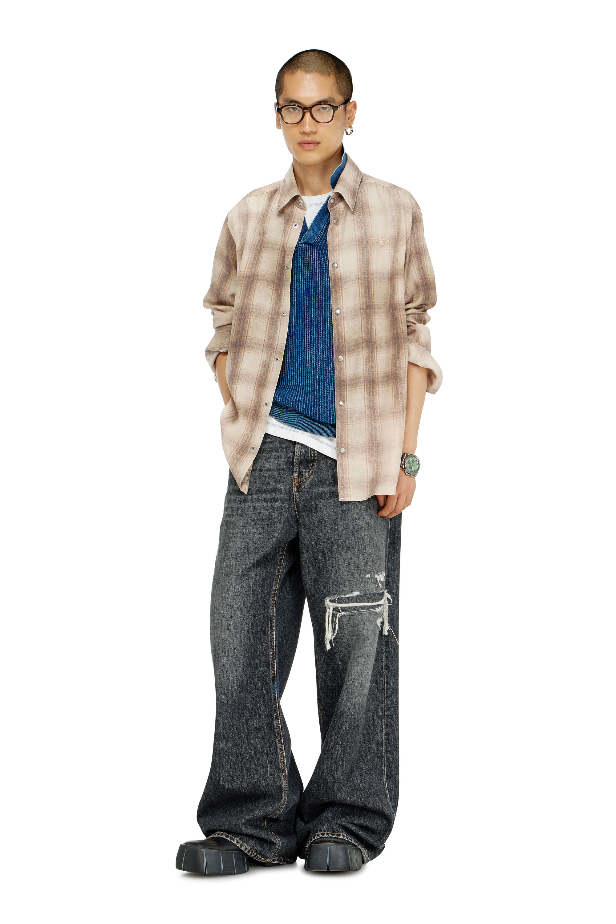 Diesel - S-SIMPLY-JMCM, Male's シャツ in ライトブラウン - 1