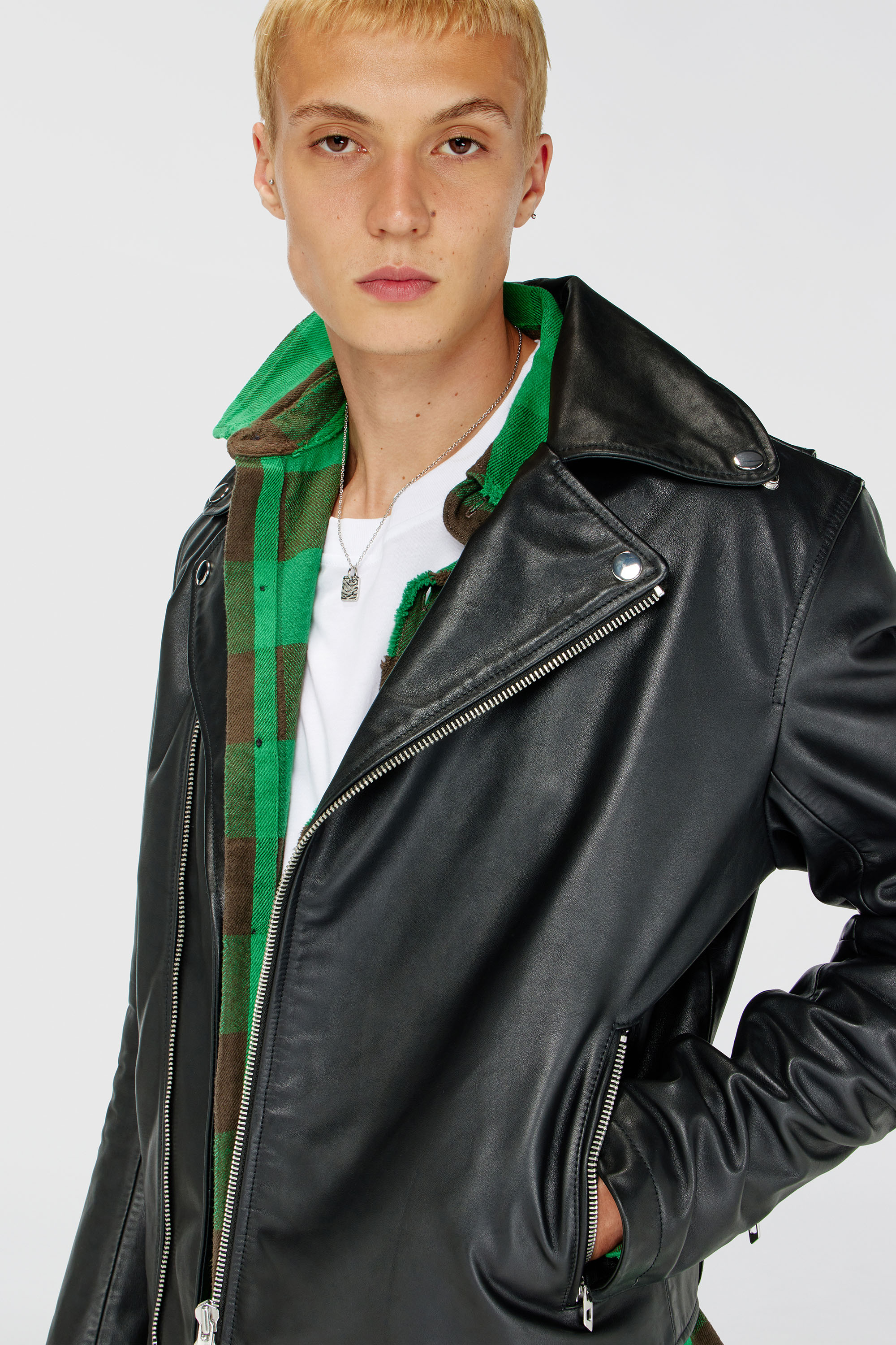 Diesel - L-EO-WRD, Male's ライダースジャケット in ブラック - 4