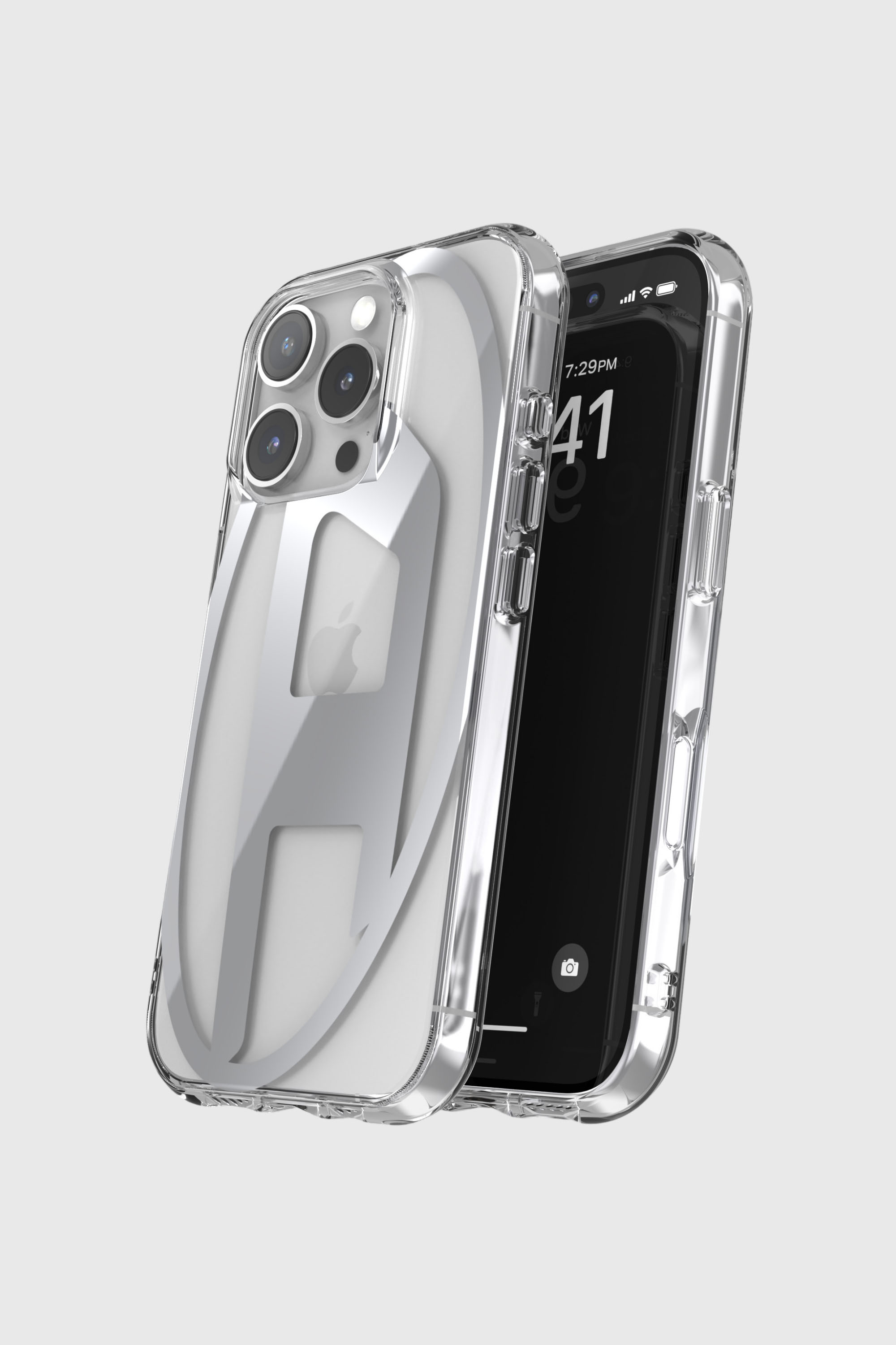 Diesel - 60140 AOP CASE, Unisex's Oval D Mirror Case for iP 16 Pro in シルバー - 4