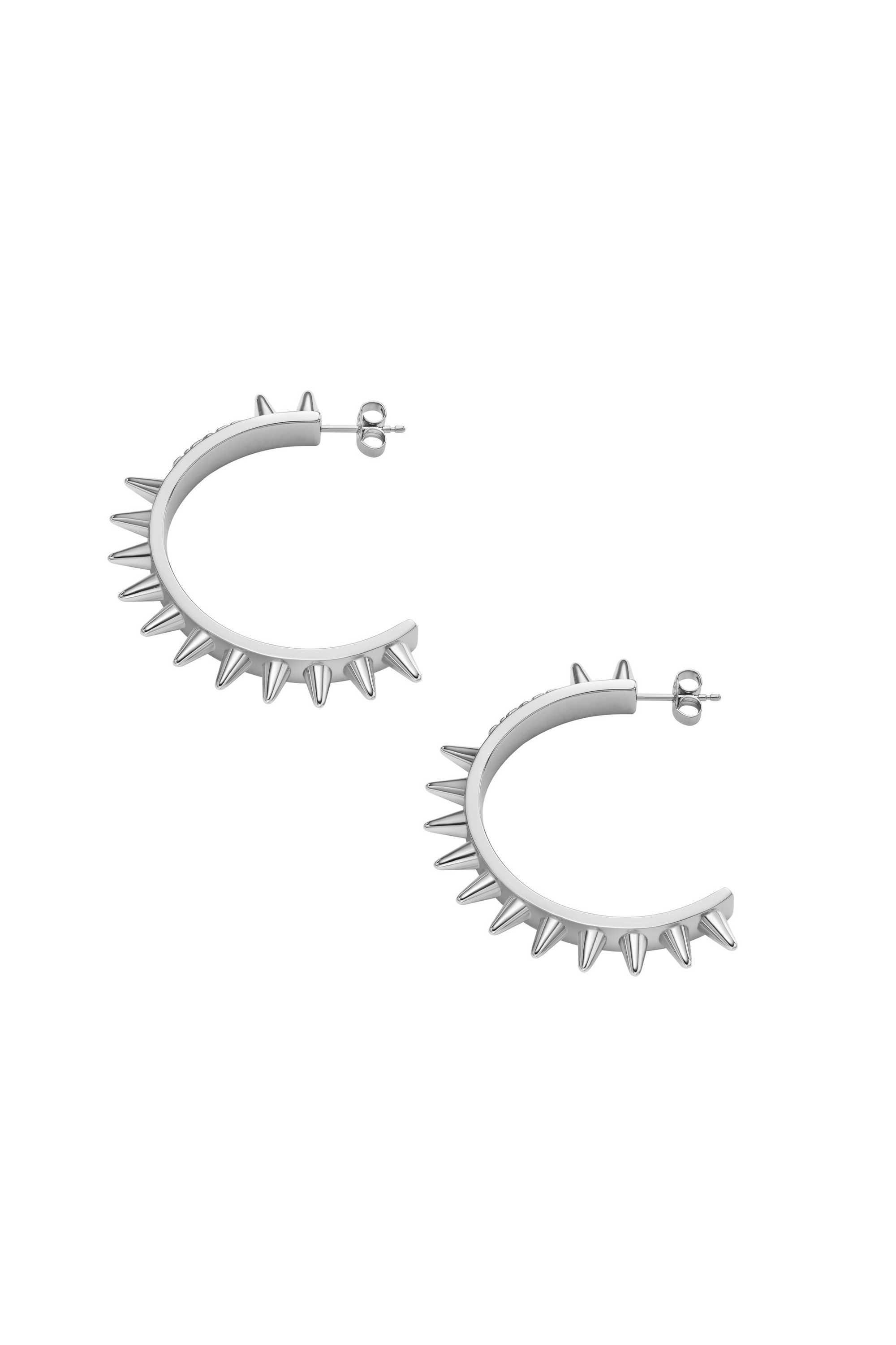Diesel - DX1451, Unisex's Stainless Steel Hoop Earrings in シルバー - 1