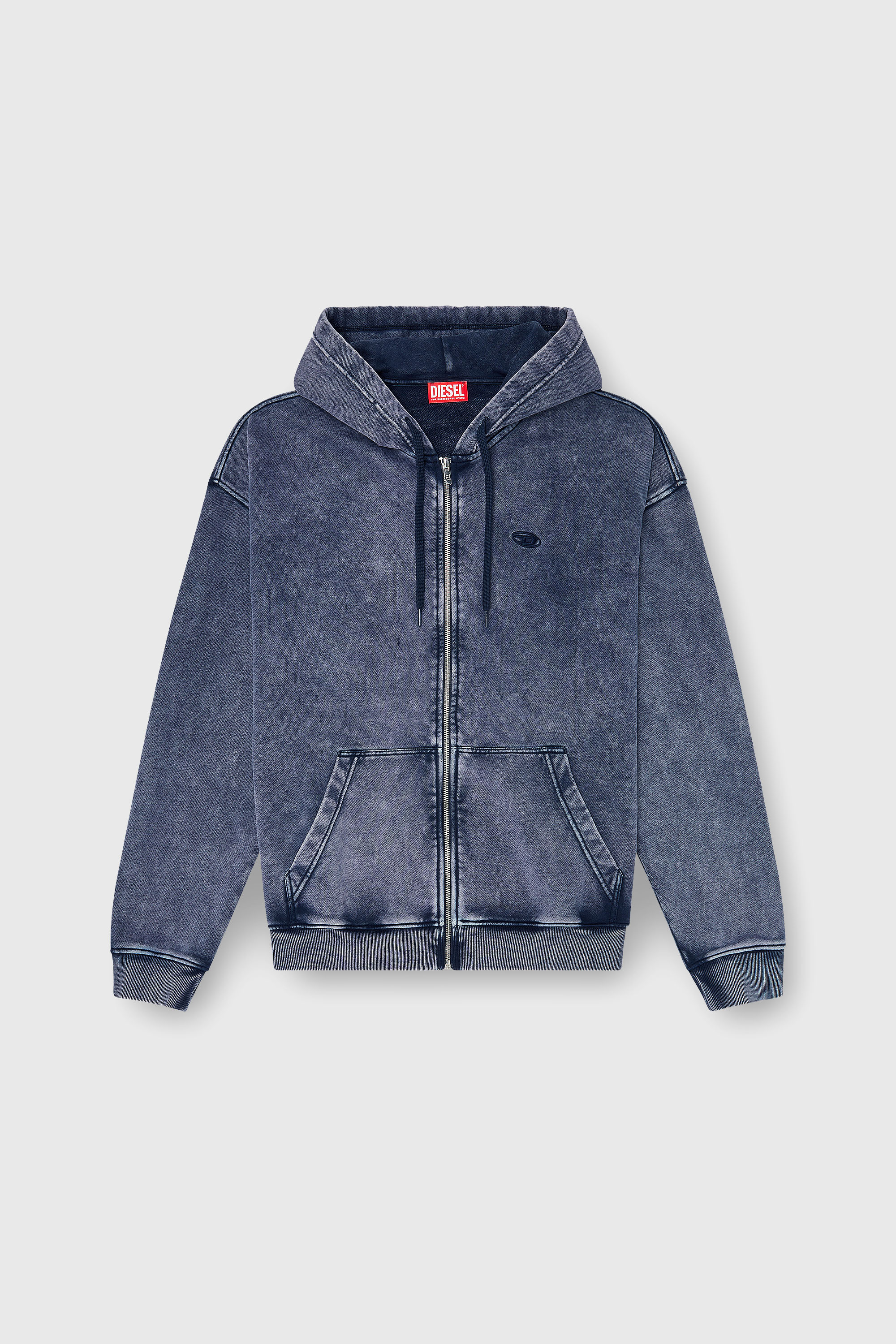 Diesel - S-BOXT-HOOD-ZIP-DEN, Male's ジップアップパーカー in ブルー - 2