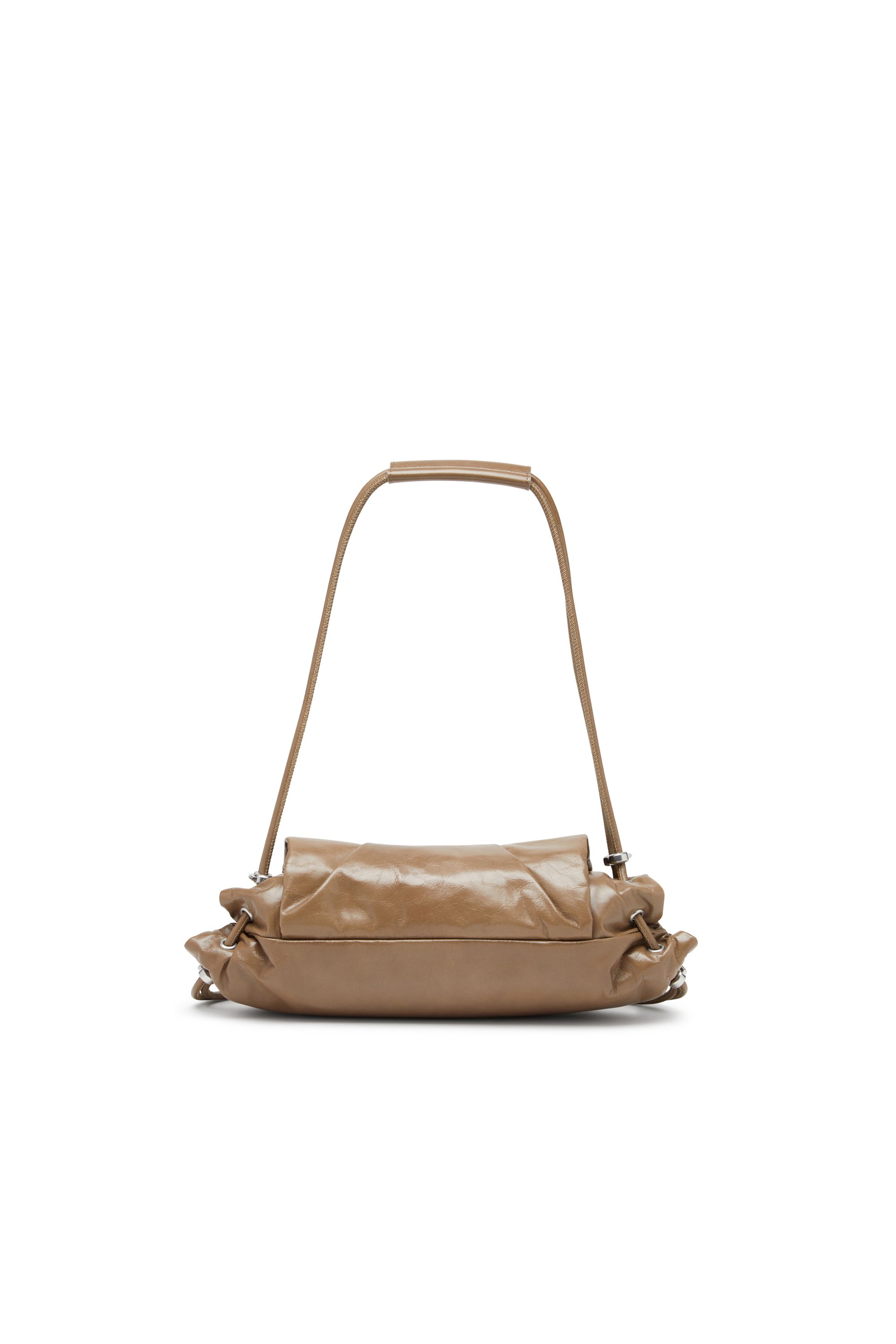 Diesel - SCRUNCH-D SHOULDER S, Female's Scrunch-D S-Shoulder bag in scrunched leather in ブラウン - 3