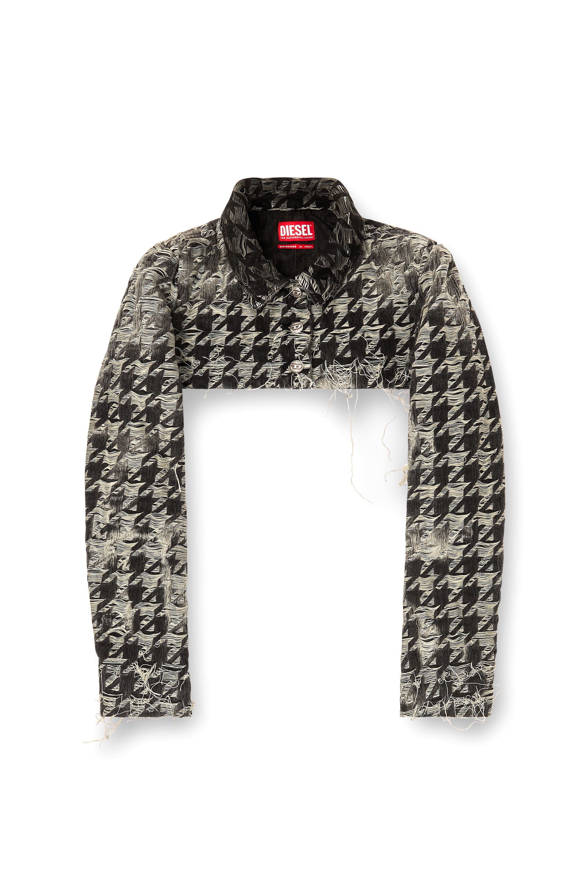 Diesel - DE-ANSIS-FSH2, Female's Shrug in houndstooth-weave denim in ブラック/ホワイト - 3