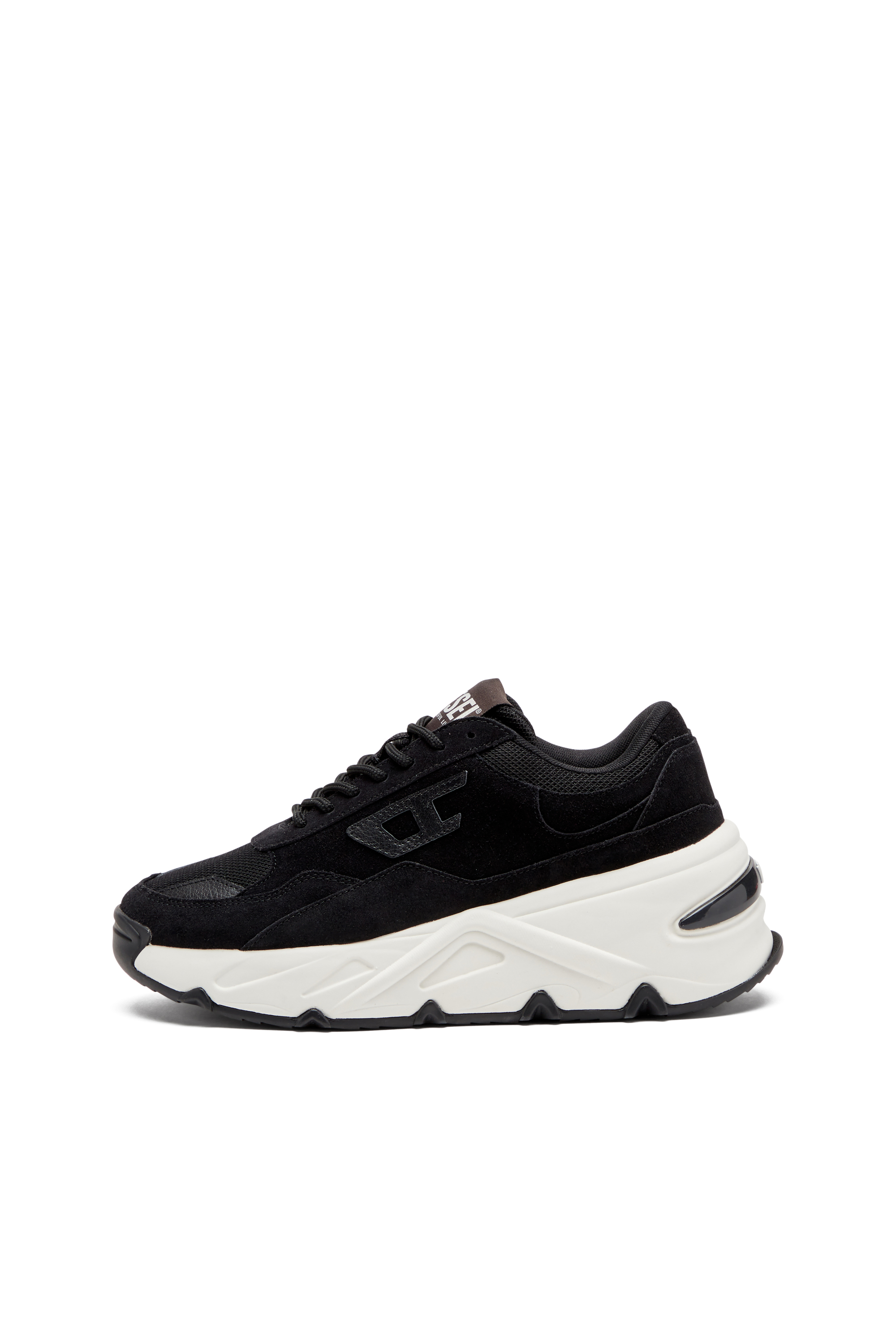 Diesel - S-SAVANNAH W, Female's S-Savannah-Platform sneakers in suede and mesh in ブラック - 7