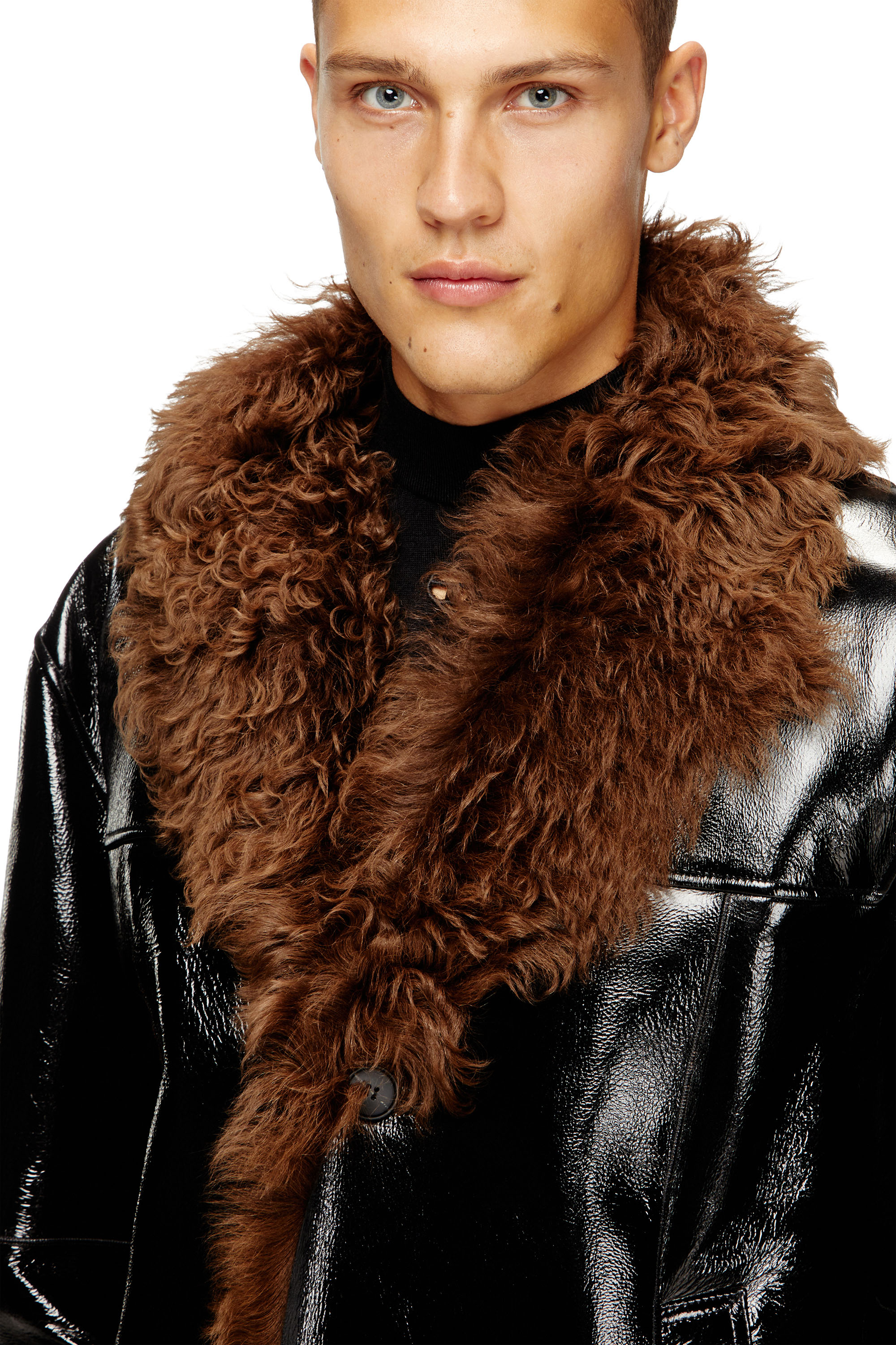 Diesel - L-HARNETT, Male's レザージャケット in ブラック/ブラウン - 4