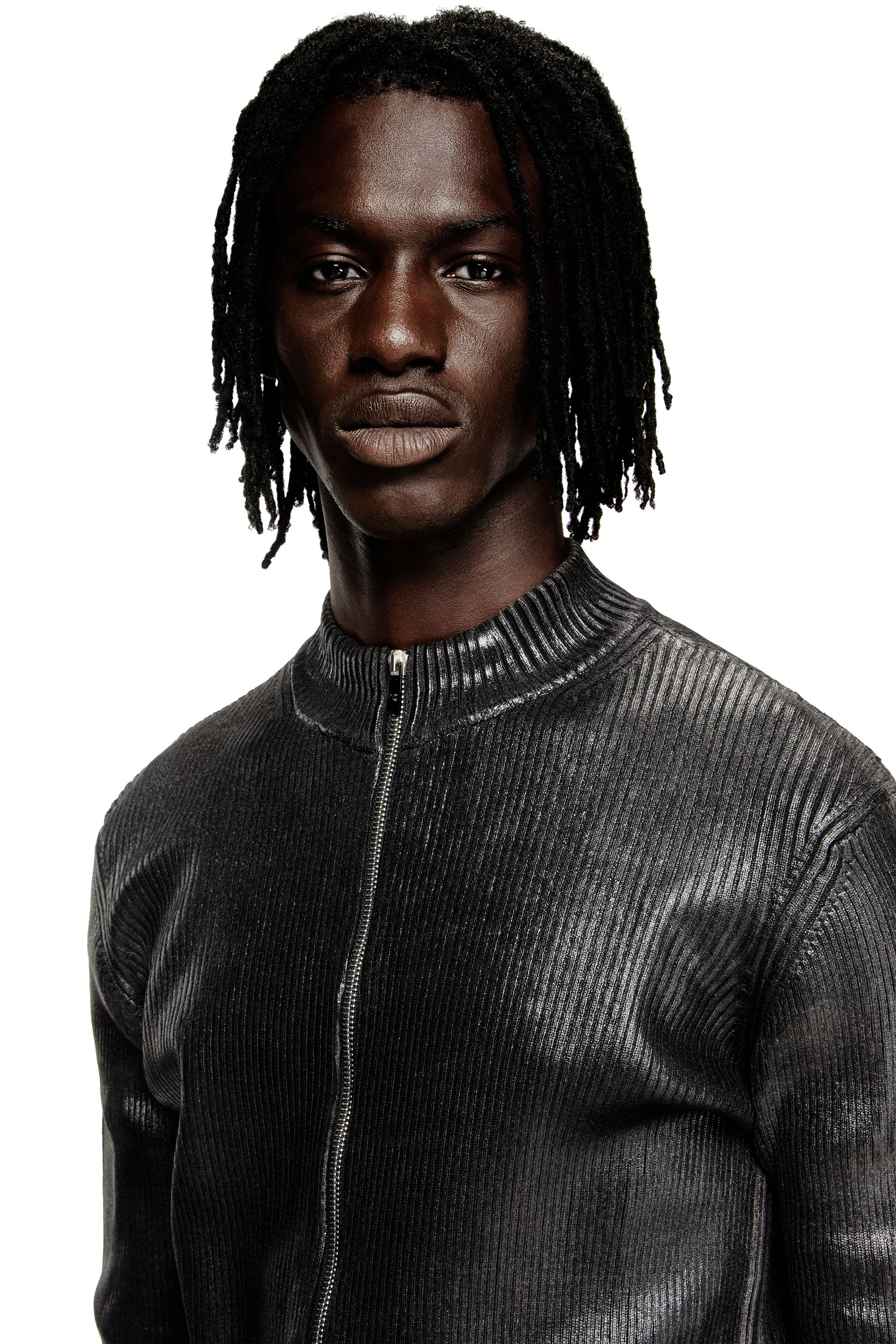 Diesel - K-DARGY-D, Male's ジップカーディガン in ブラック - 4