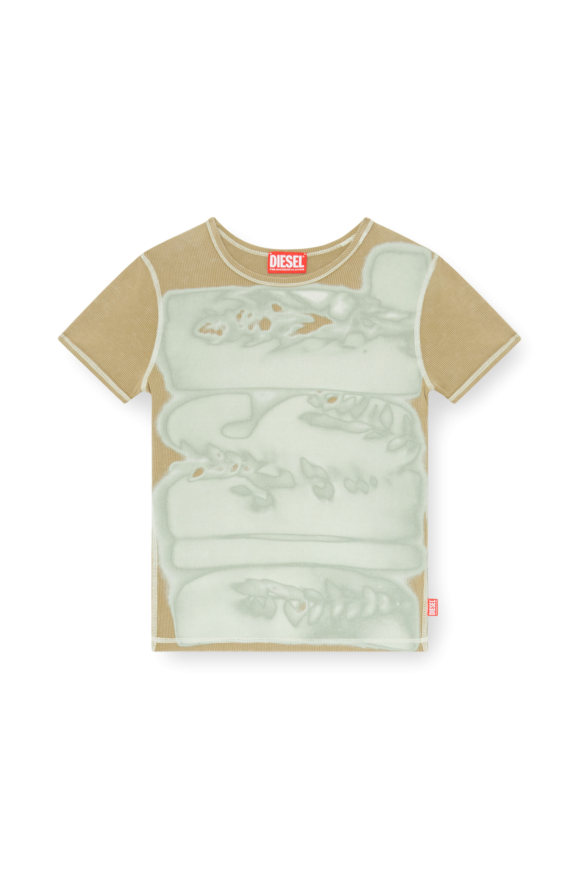 Diesel - T-ELE-LONG-AA1, Female's 半袖トップ in グリーン - 2