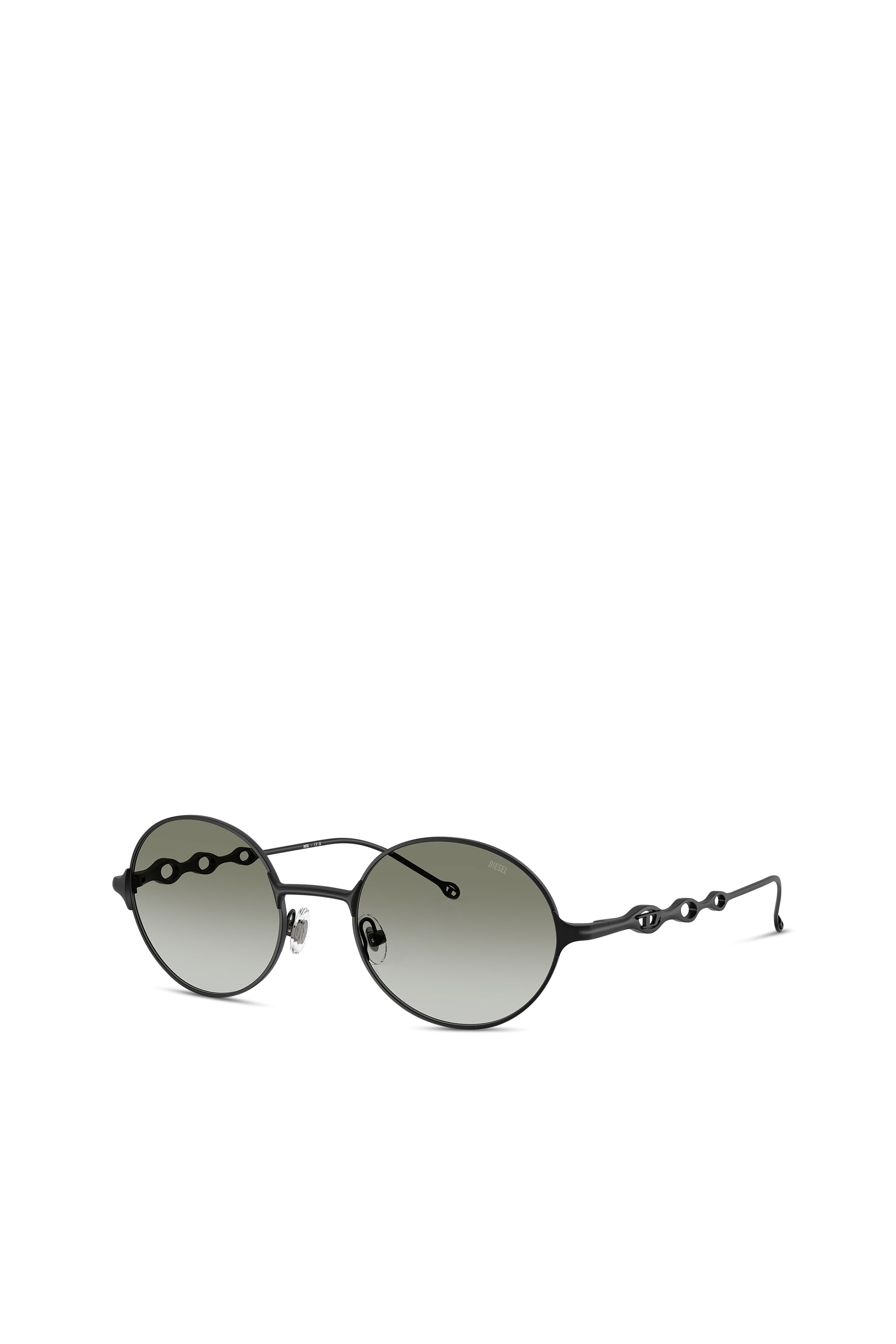 Diesel - 0DL1008, Unisex's Round sunglasses in ブラック/グリーン - 5