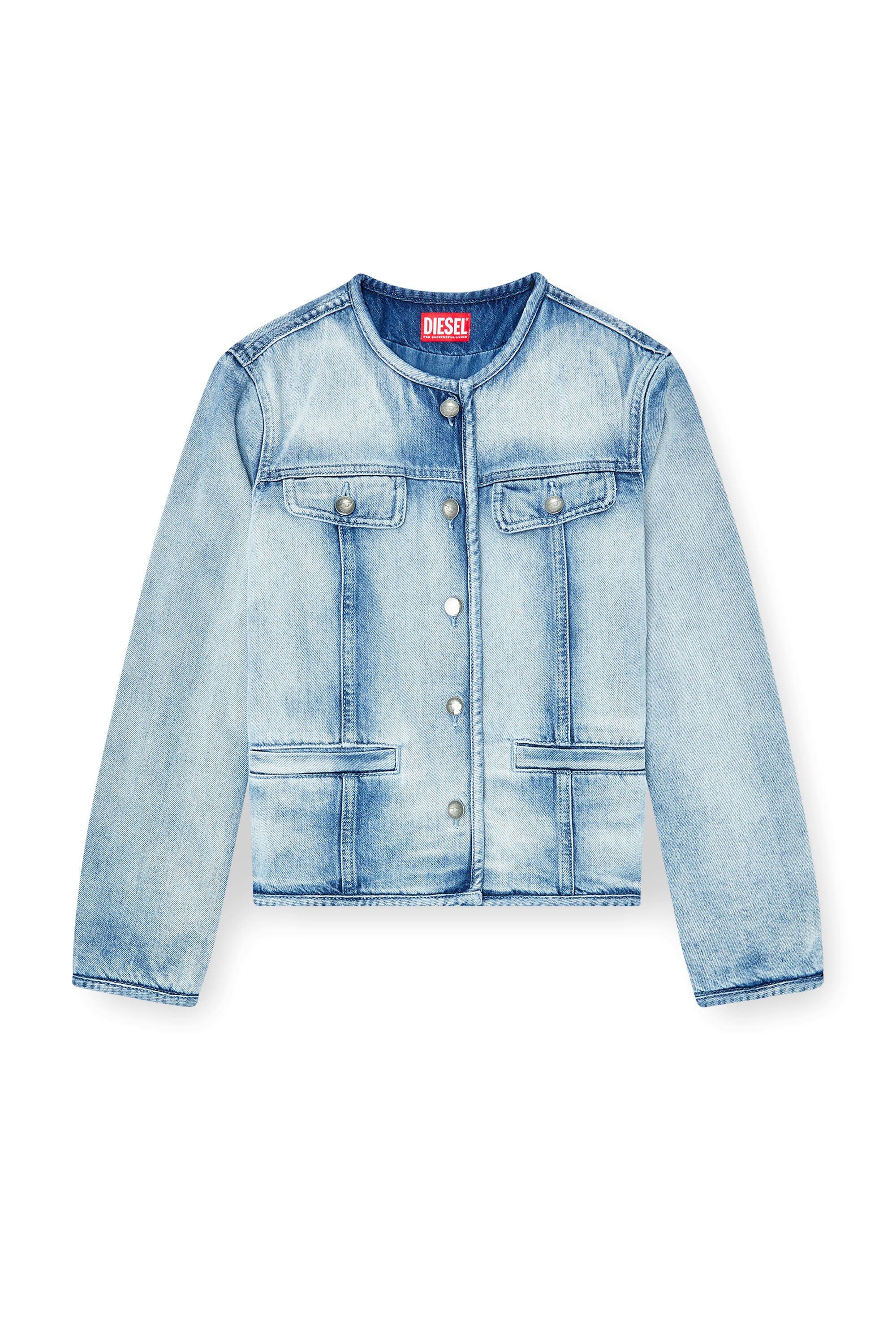 Diesel - DE-GRAFY-FSI1, Female's Jacket in medium-light skeleton denim in ライトブルー - 3
