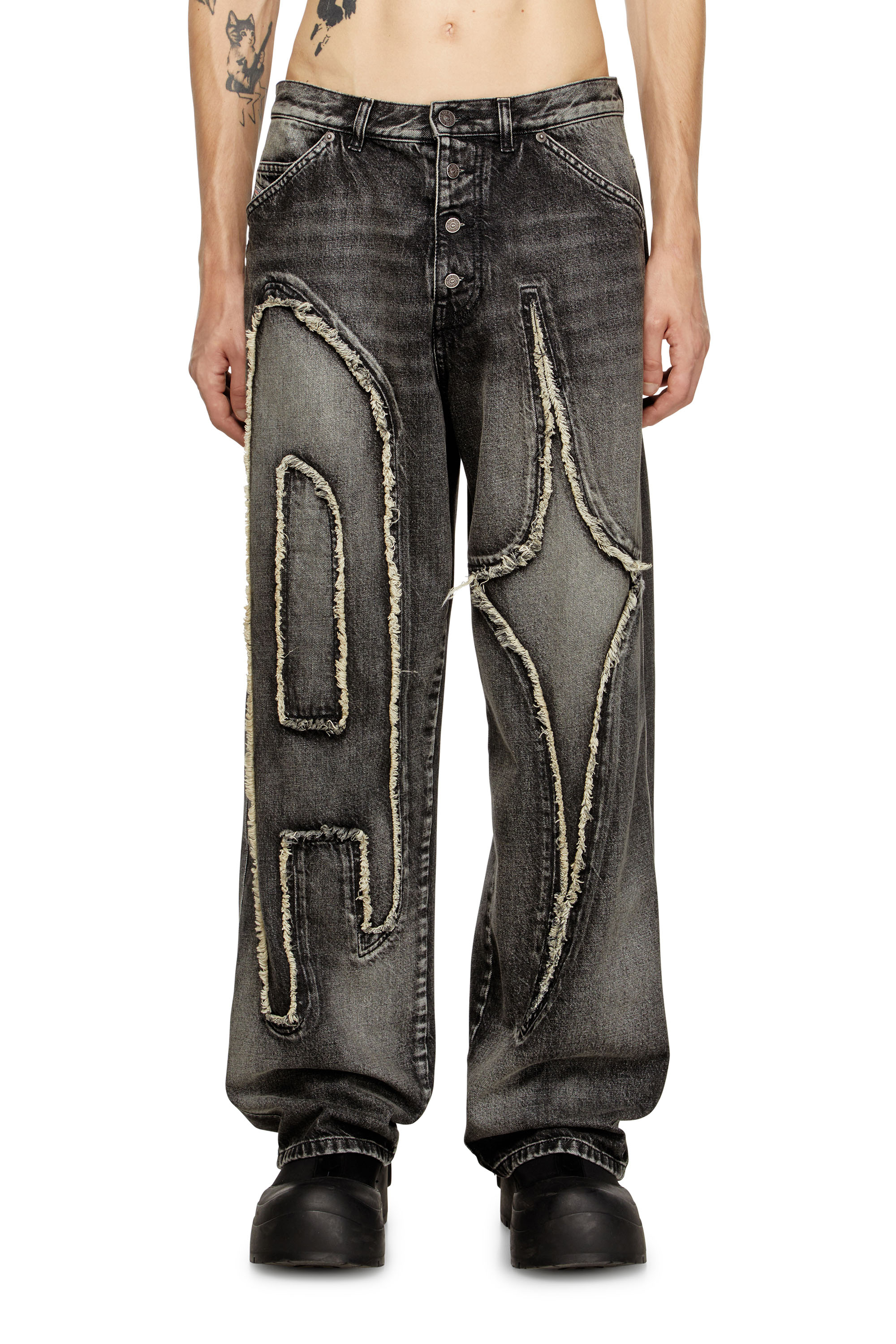 Diesel - Unisex's Straight Jeans D-ThugClub 0BEBT, ブラック/ダークグレー - 3