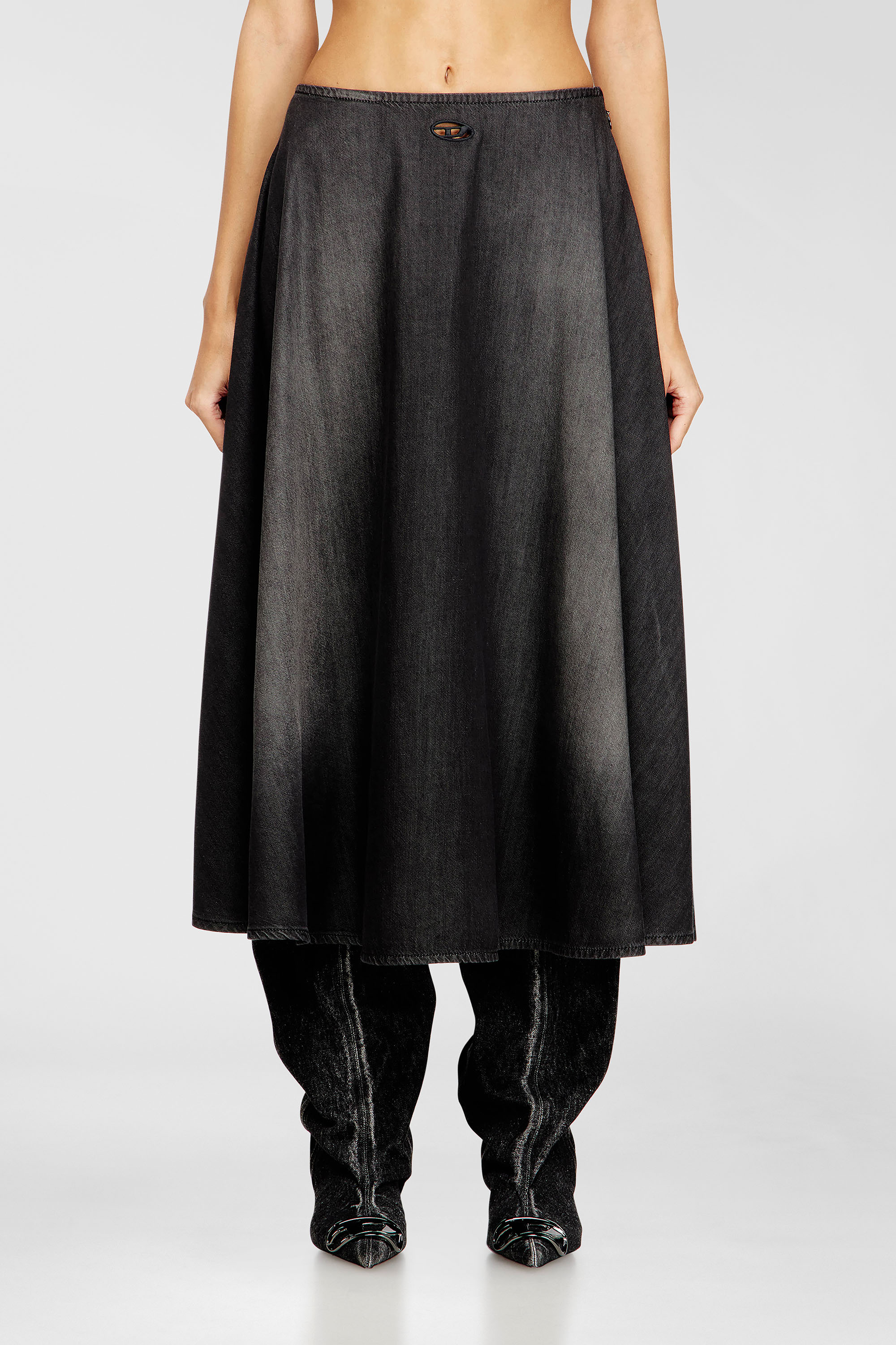Diesel - DE-ANNIE-S3, Female's デニムスカート in ブラック - 3