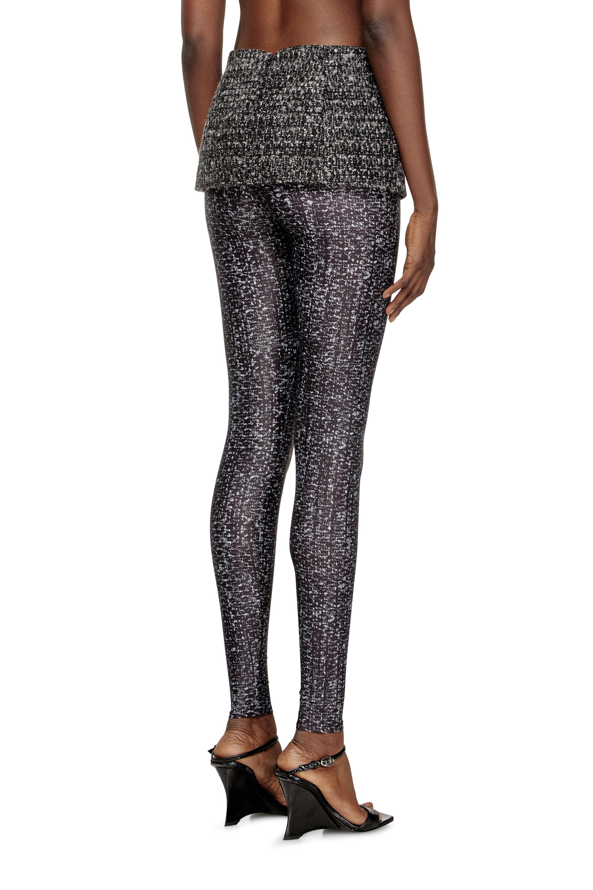 Diesel - P-HOUR, Female's Bouclé skirt with leggings in ブラック - 4