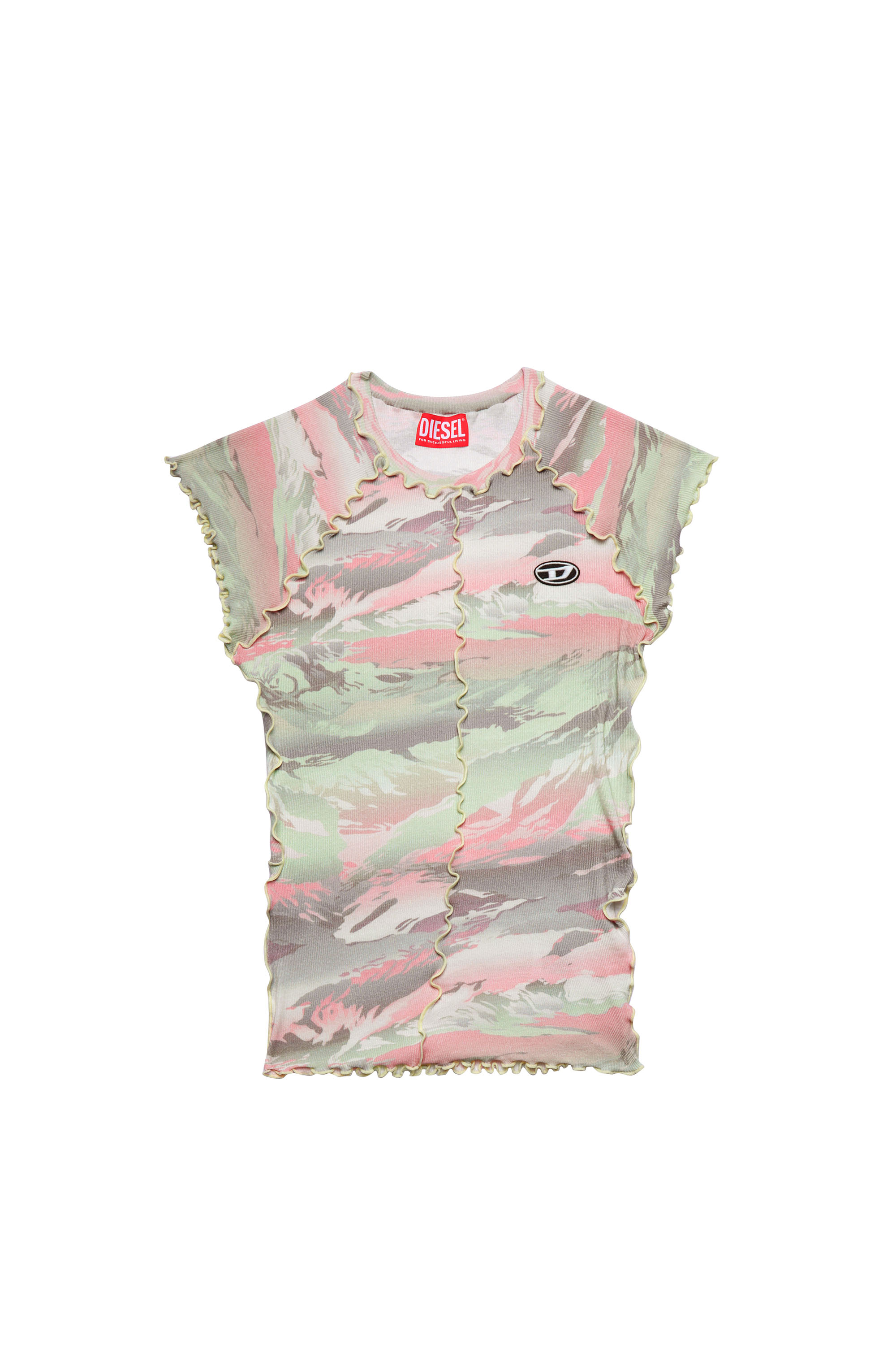 CL-T-SKYOVER, グリーン/ピンク - Tシャツ