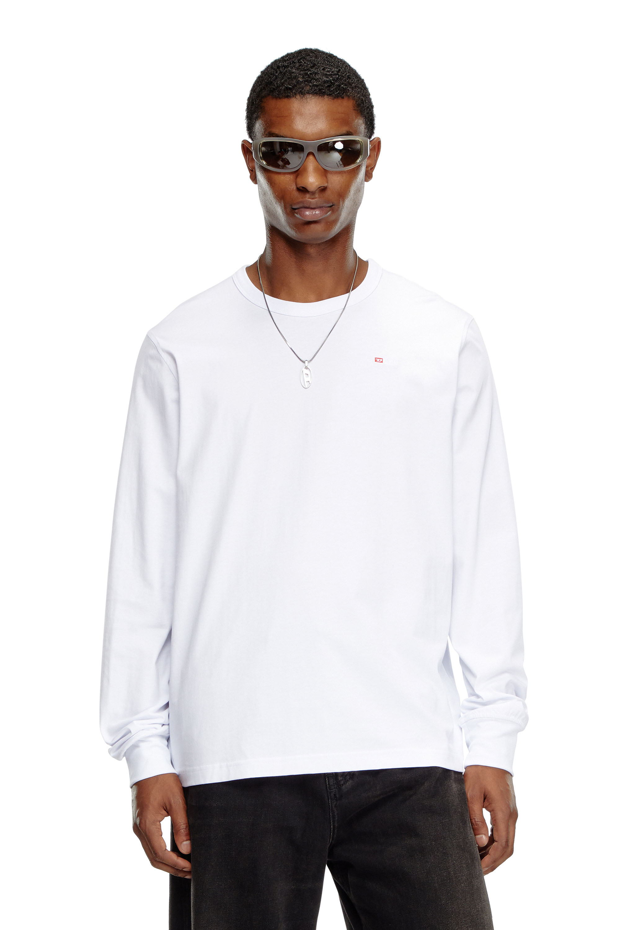 Diesel - T-ADJUST-LS-MICRODIV, Unisex's Long-sleeve T-shirt with micro logo in ホワイト - 3