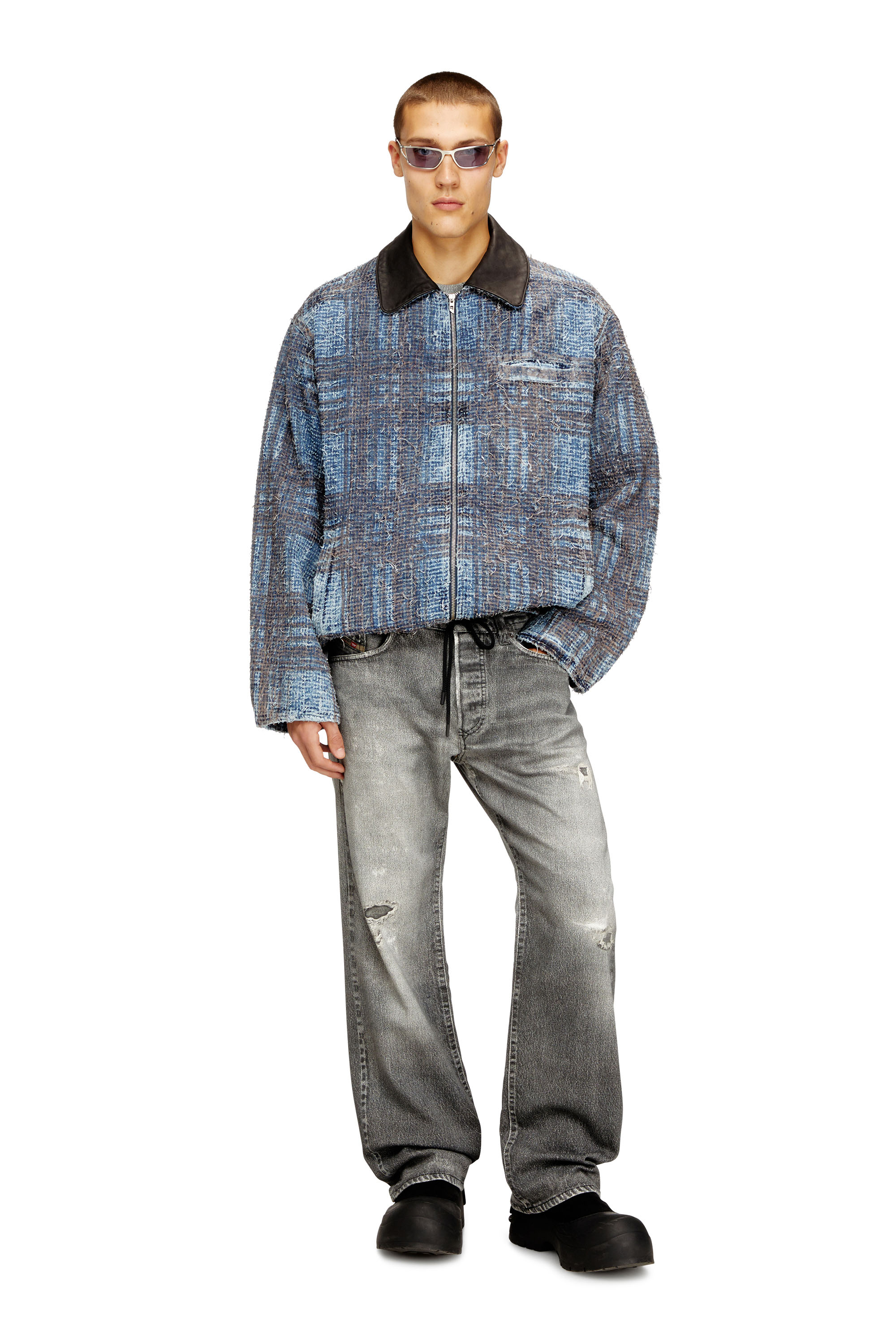 Diesel - D-IVAR-S1, Male's デニムジャケット in ブルー - 1