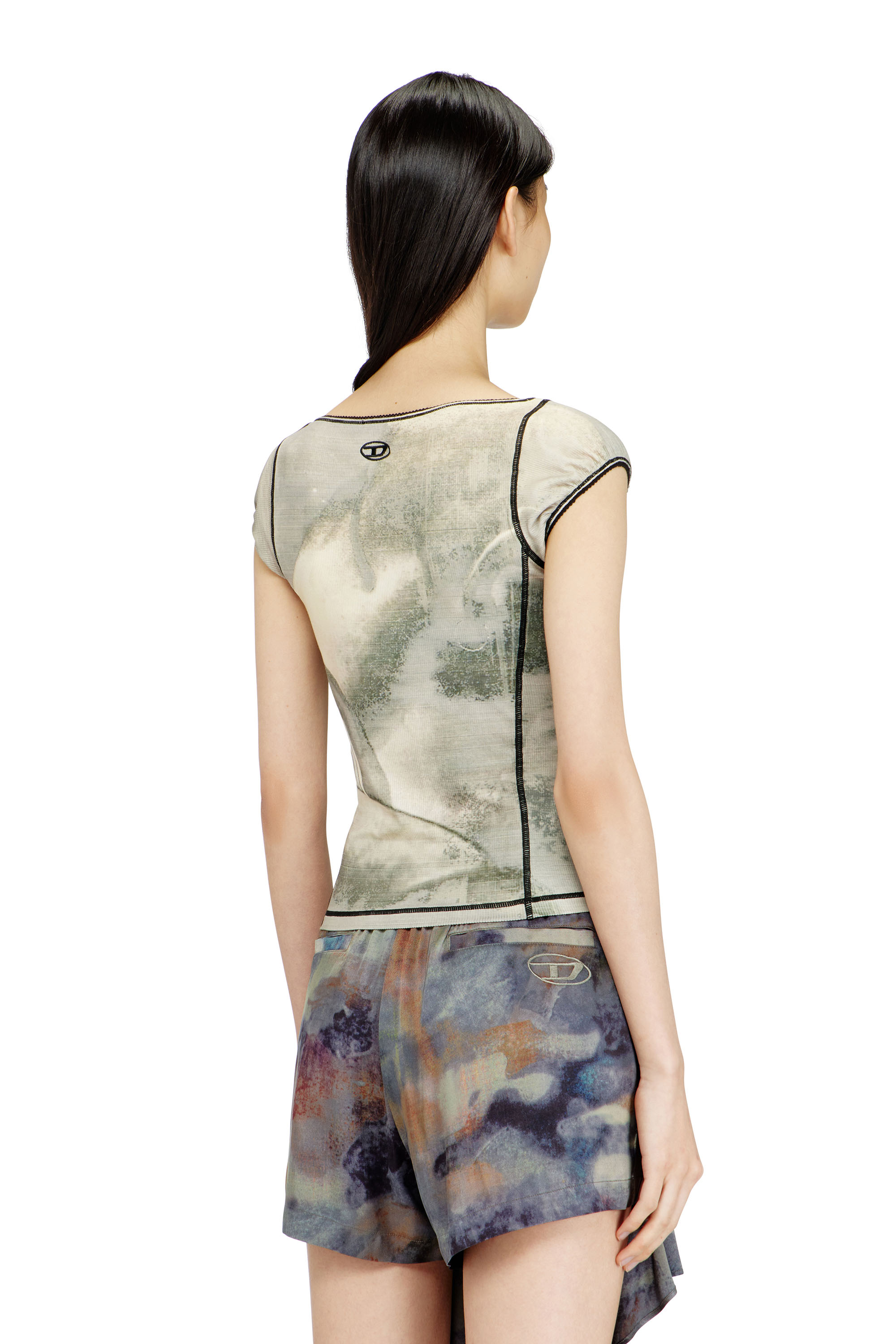 Diesel - T-ICATY, Female's Jersey top with digital print in ブルー/グリーン - 3