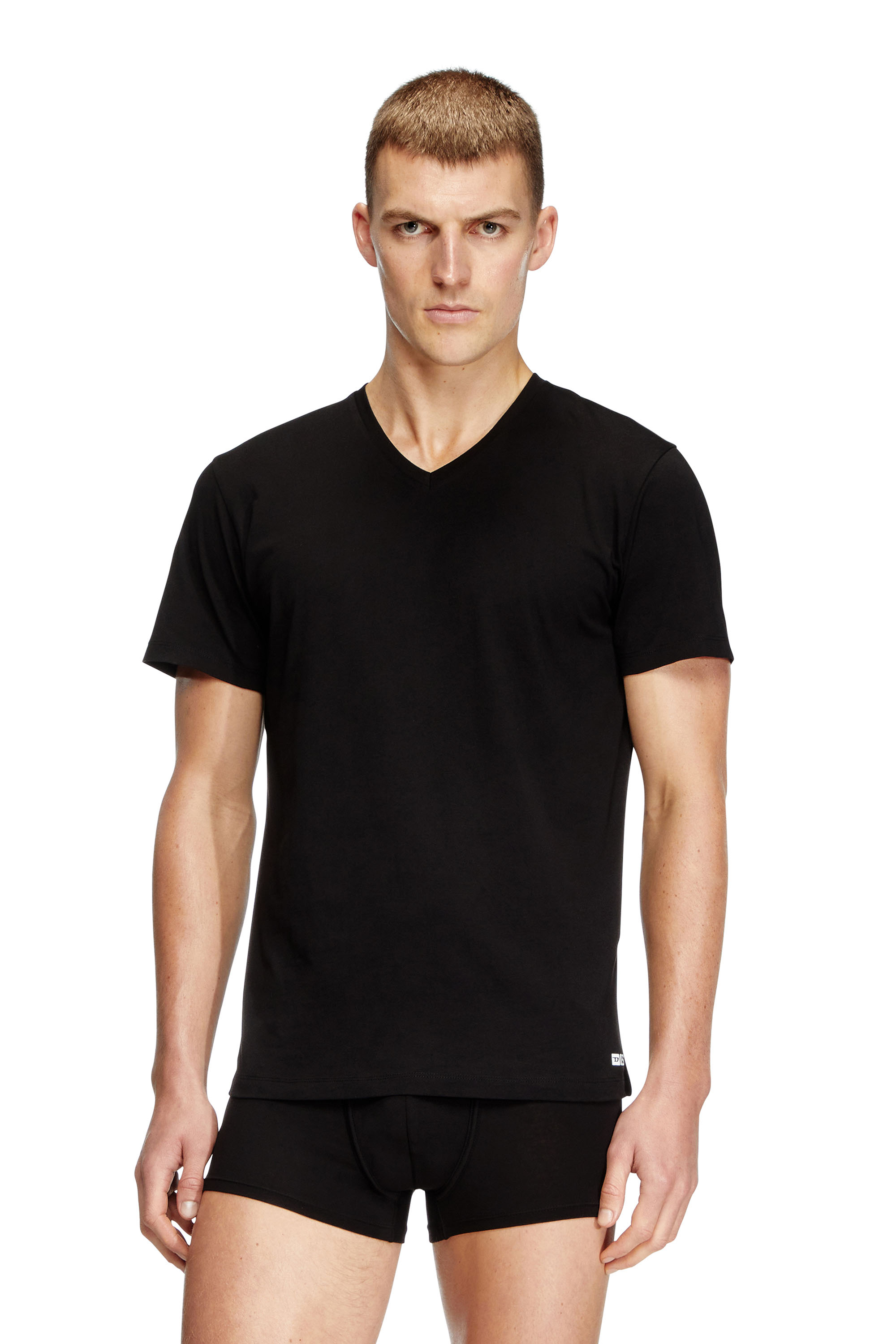 Diesel - MICHAEL-D-BOX-3PACK, Male's Three-pack of V-neck T-shirts in ブラック - 2