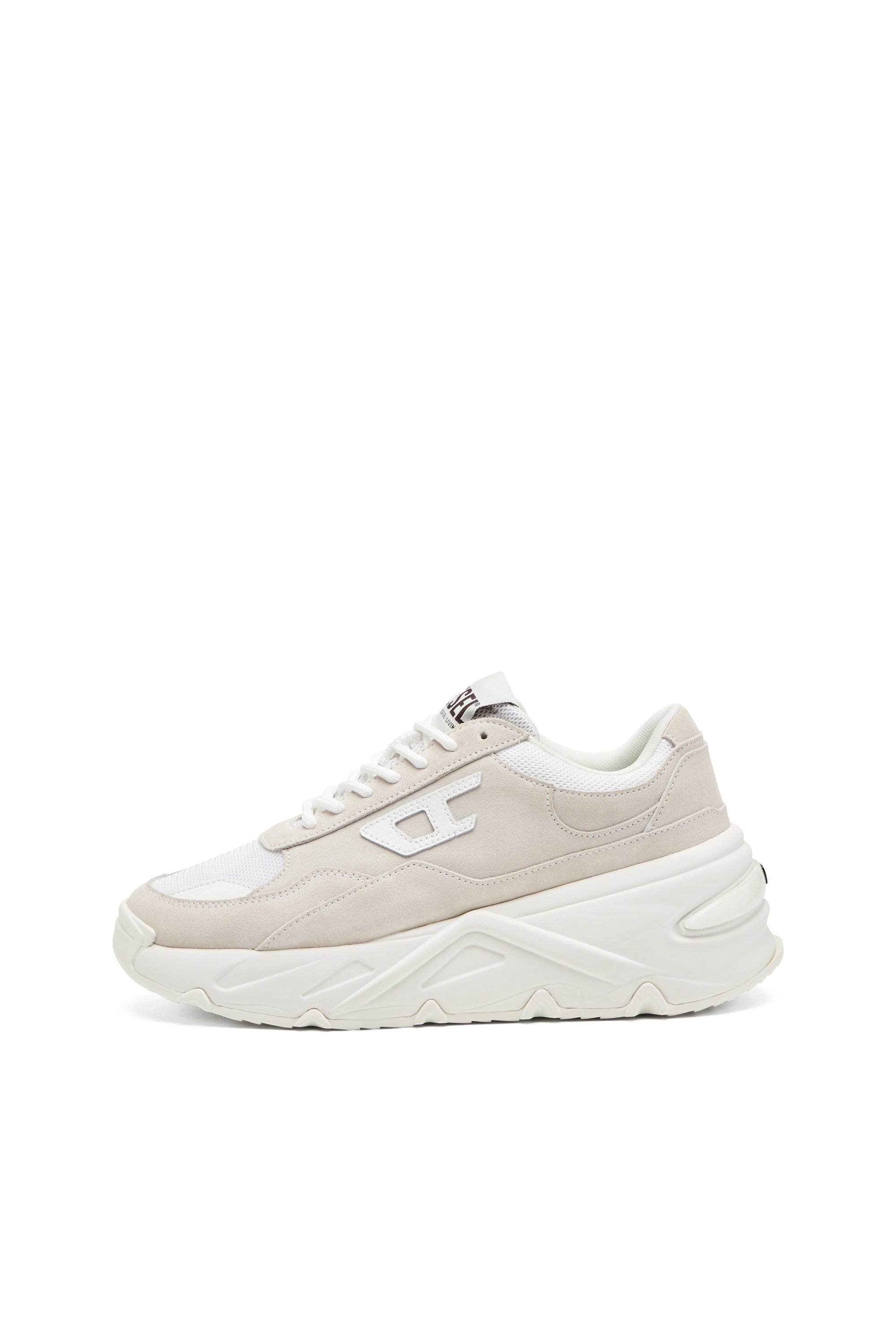 Diesel - S-SAVANNAH W, Female's S-Savannah-Platform sneakers in suede and mesh in ホワイト - 7