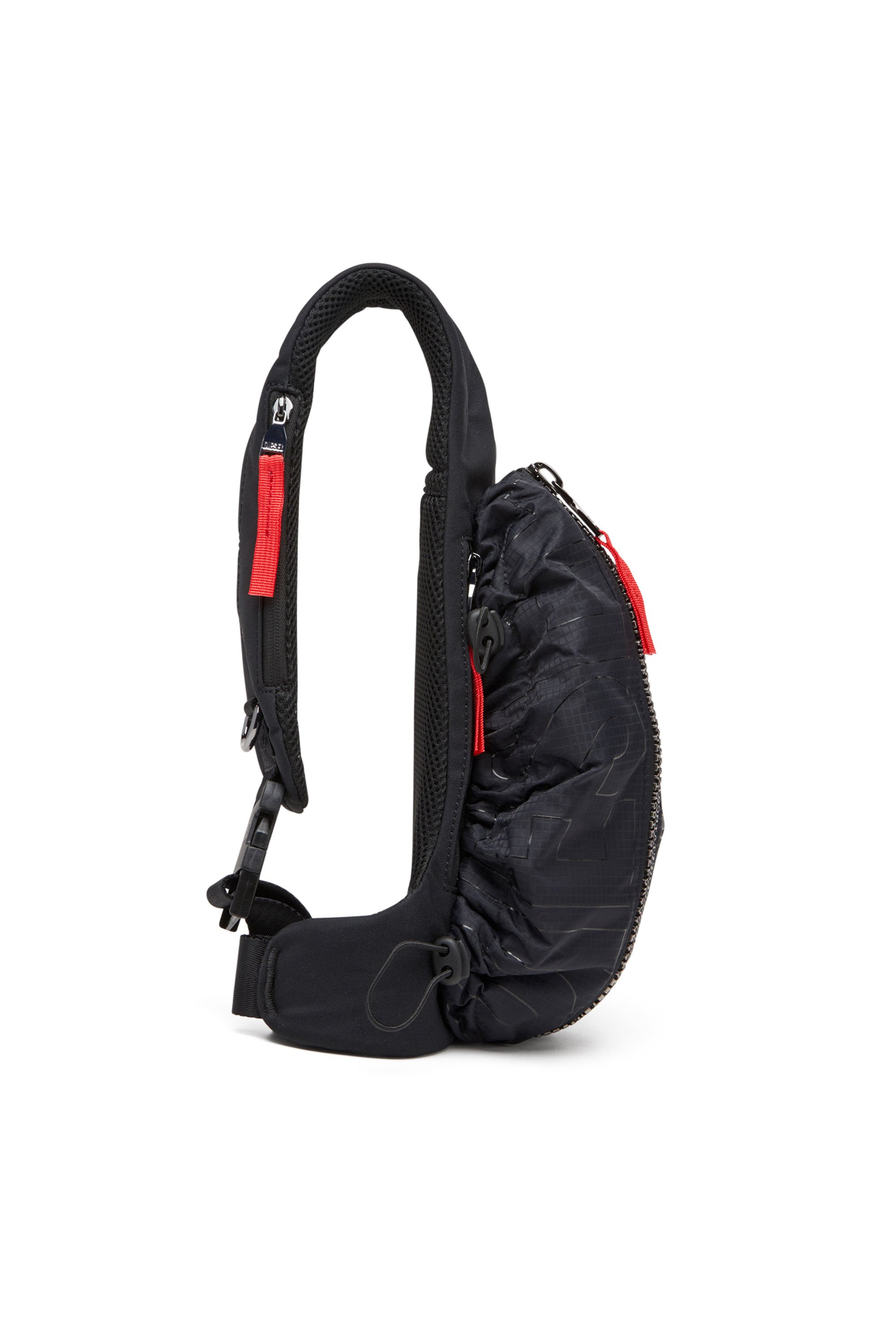 Diesel - ZIP-D CROSSBODY X, Male's Zip-D-Sling bag in check-jacquard shell in ブラック - 4