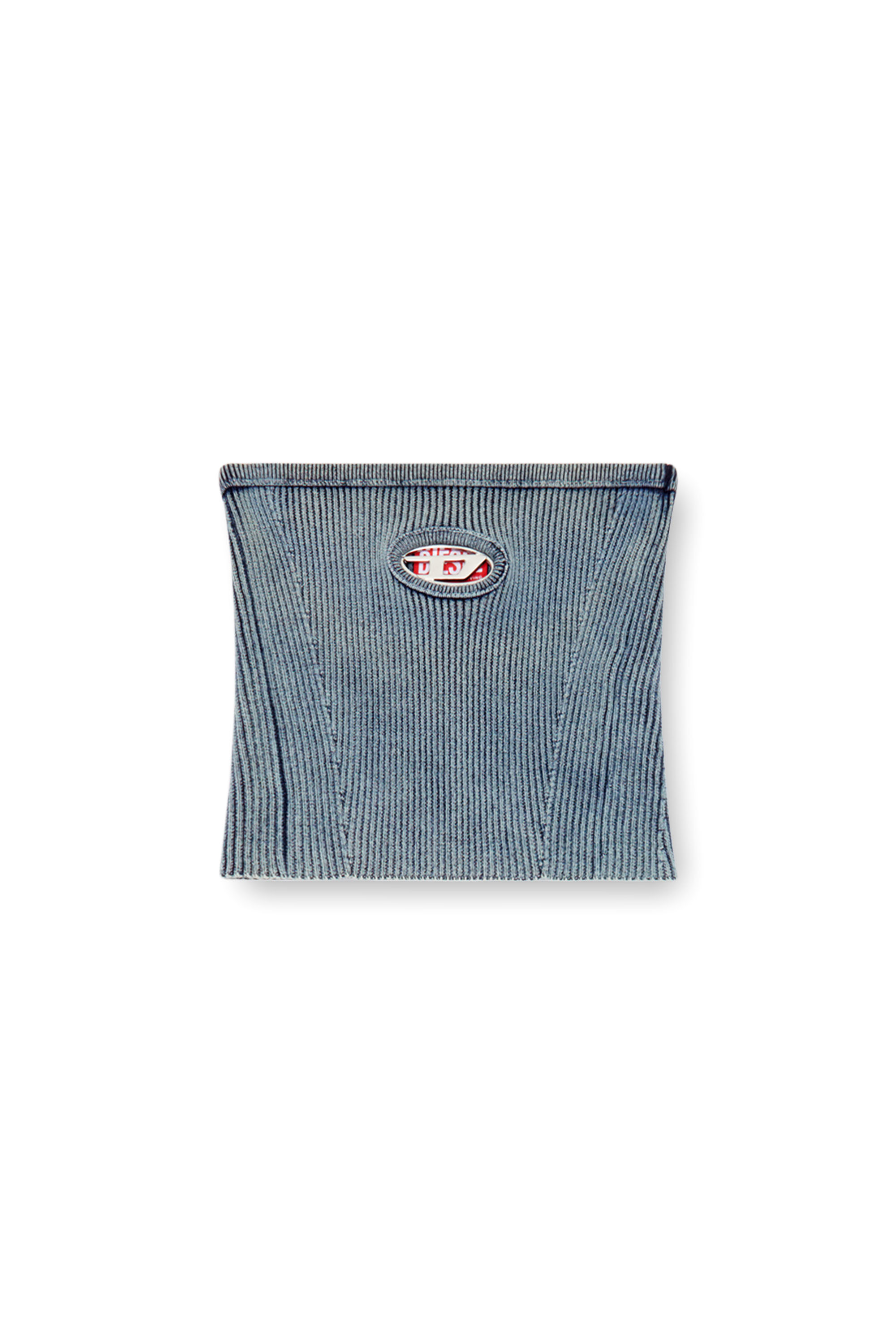 Diesel - M-CLARKSVILLEX-C, Female's Rib-knit tube top with Oval D in ダークブルー - 3