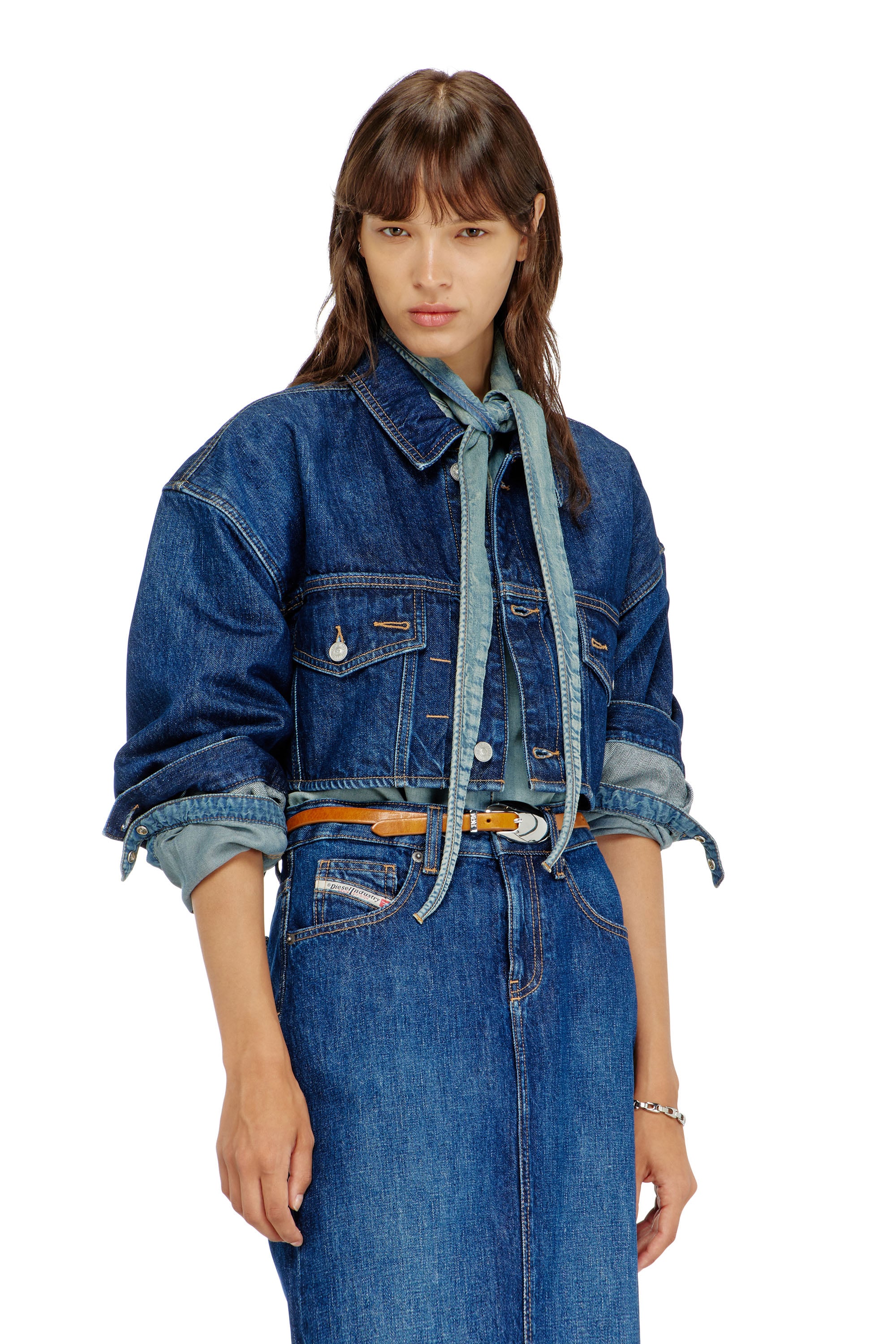 Diesel - DE-MALLEY, Female's デニムジャケット in ミディアムブルー - 1