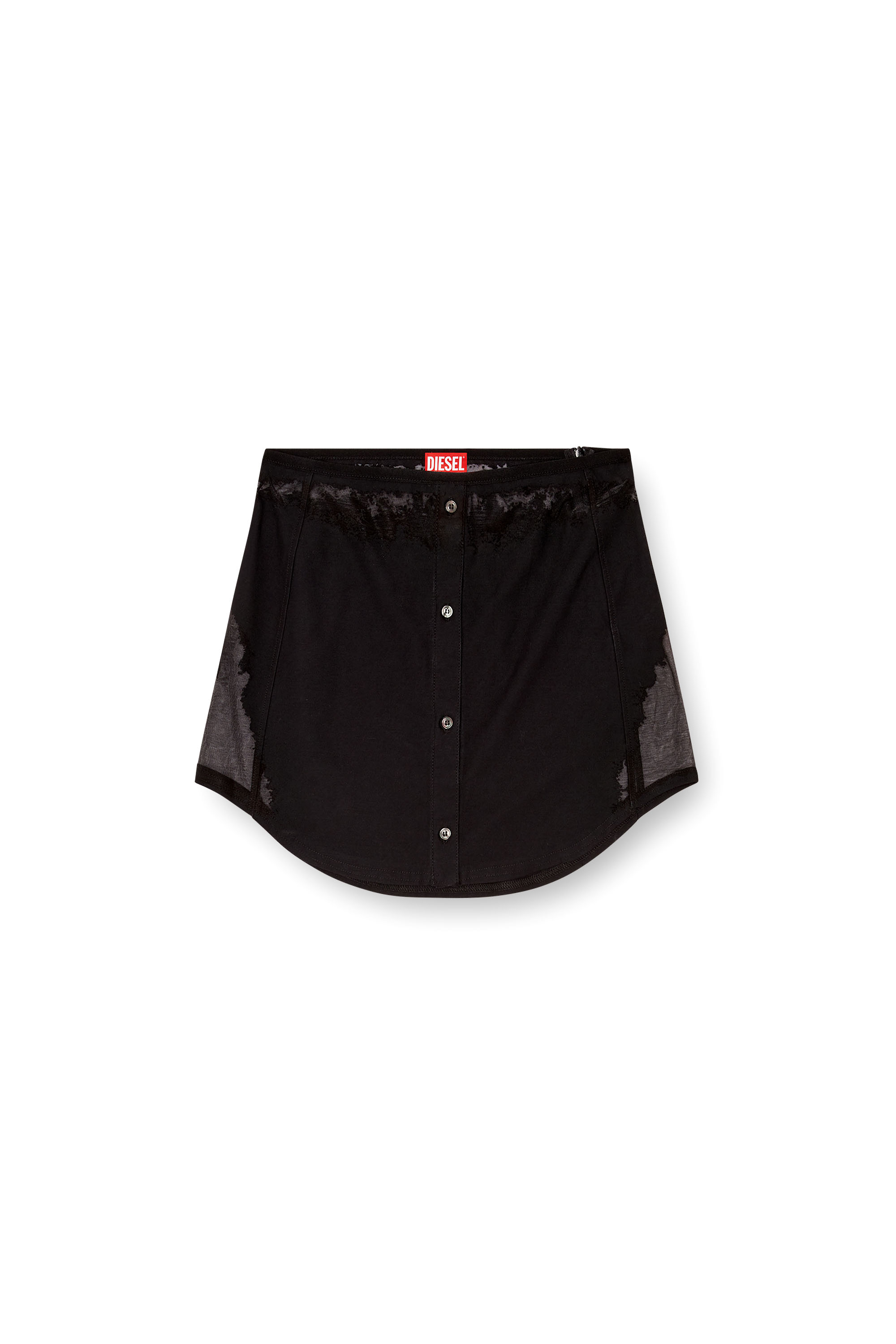 Diesel - O-MALVY, Female's Skirt with devoré sweat stains in ブラック - 3