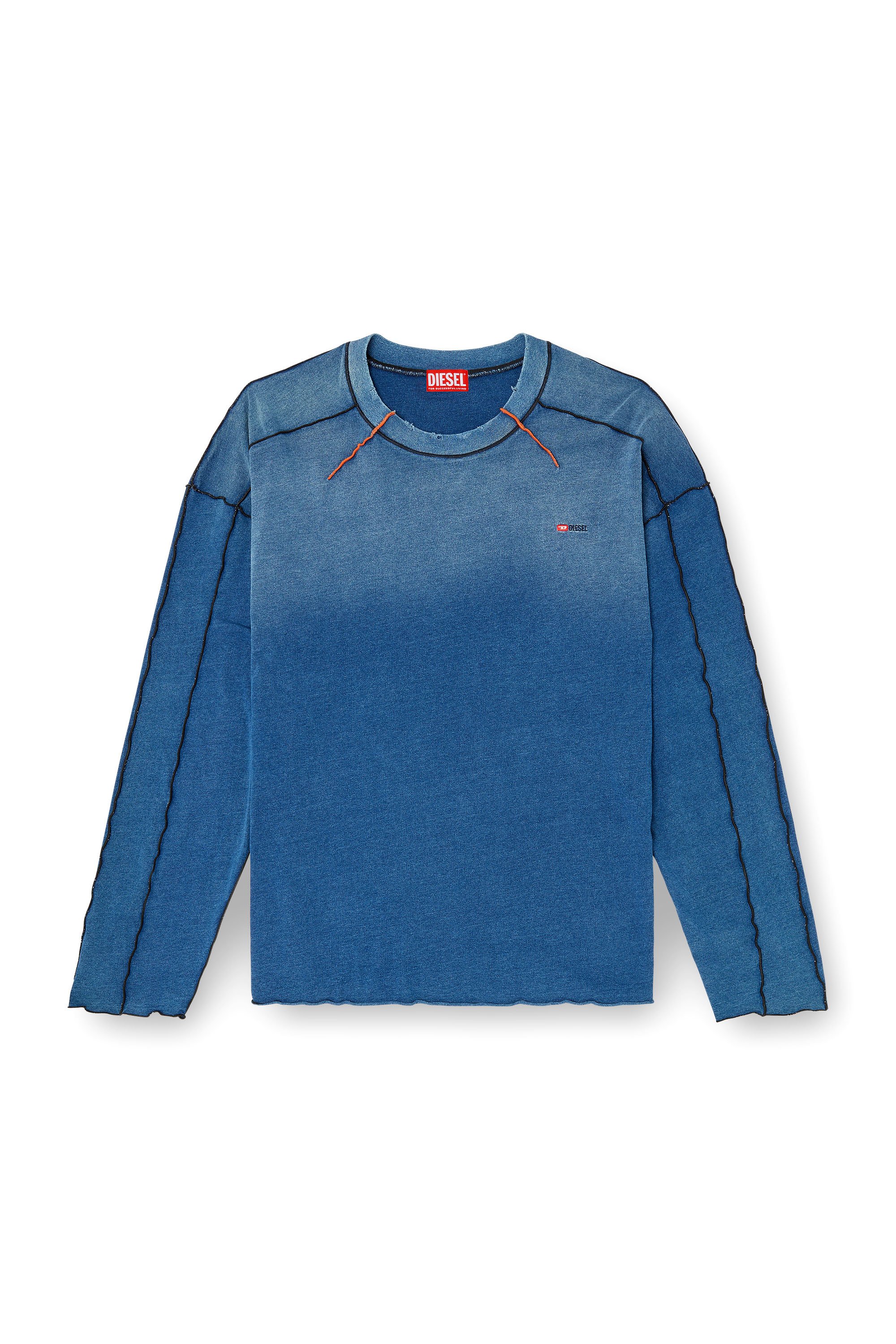 Diesel - T-CRAOXT-LS, Male's 長袖Tシャツ in ブルー - 3