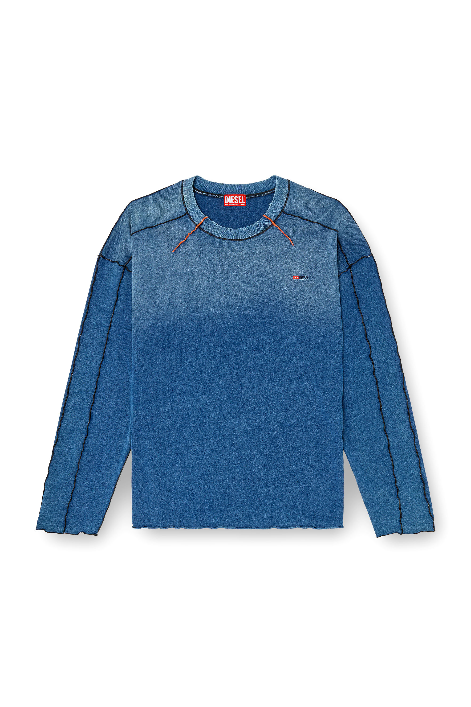 Diesel - T-CRAOXT-LS, Male's 長袖Tシャツ in ブルー - 2