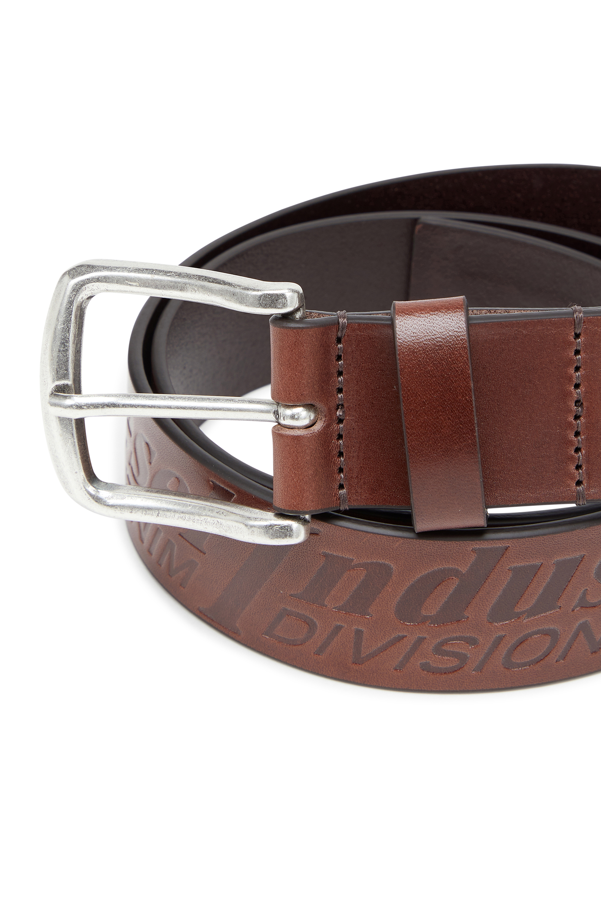 Diesel - B-FLAG-D EMBOSSED, Male's レザーベルト in ブラウン - 3