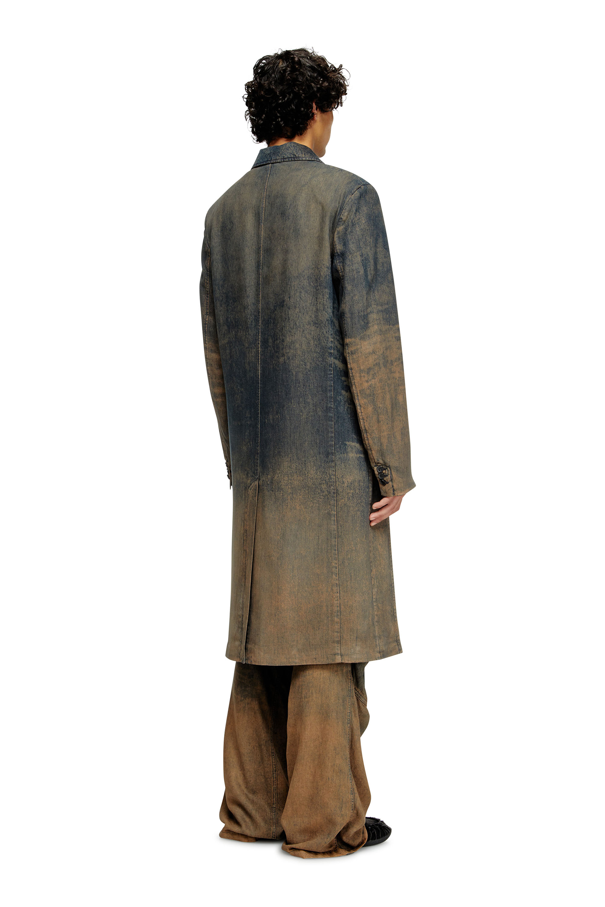 Diesel - D-BALZ-MID-S, Unisex's Long jacket in shaded denim in null - 3
