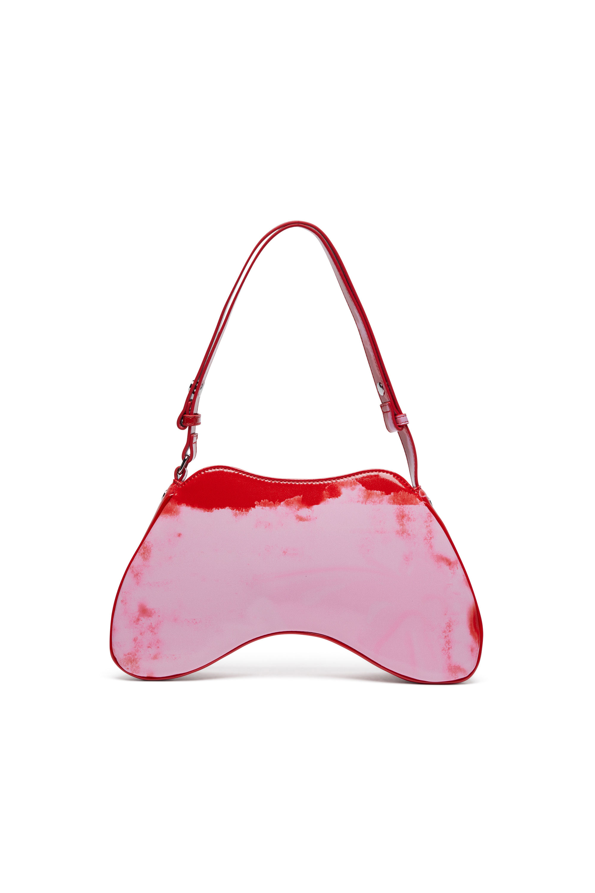 Diesel - PLAY SHOULDER, Female's プリントPUショルダーバッグ in ピンク/レッド - 2