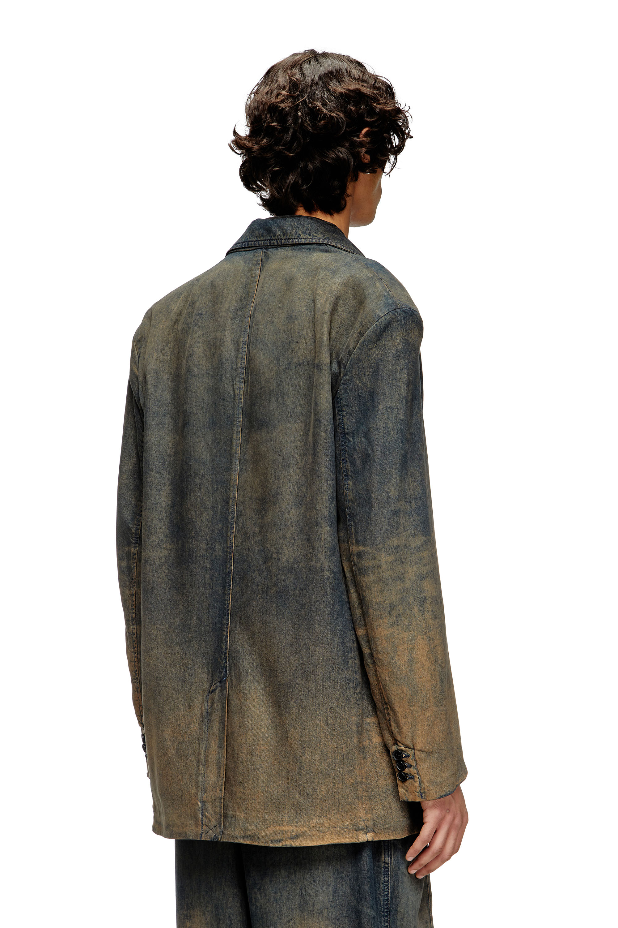 Diesel - D-REG-S, Unisex's Blazer in fluid shaded denim in ダークブルー - 4