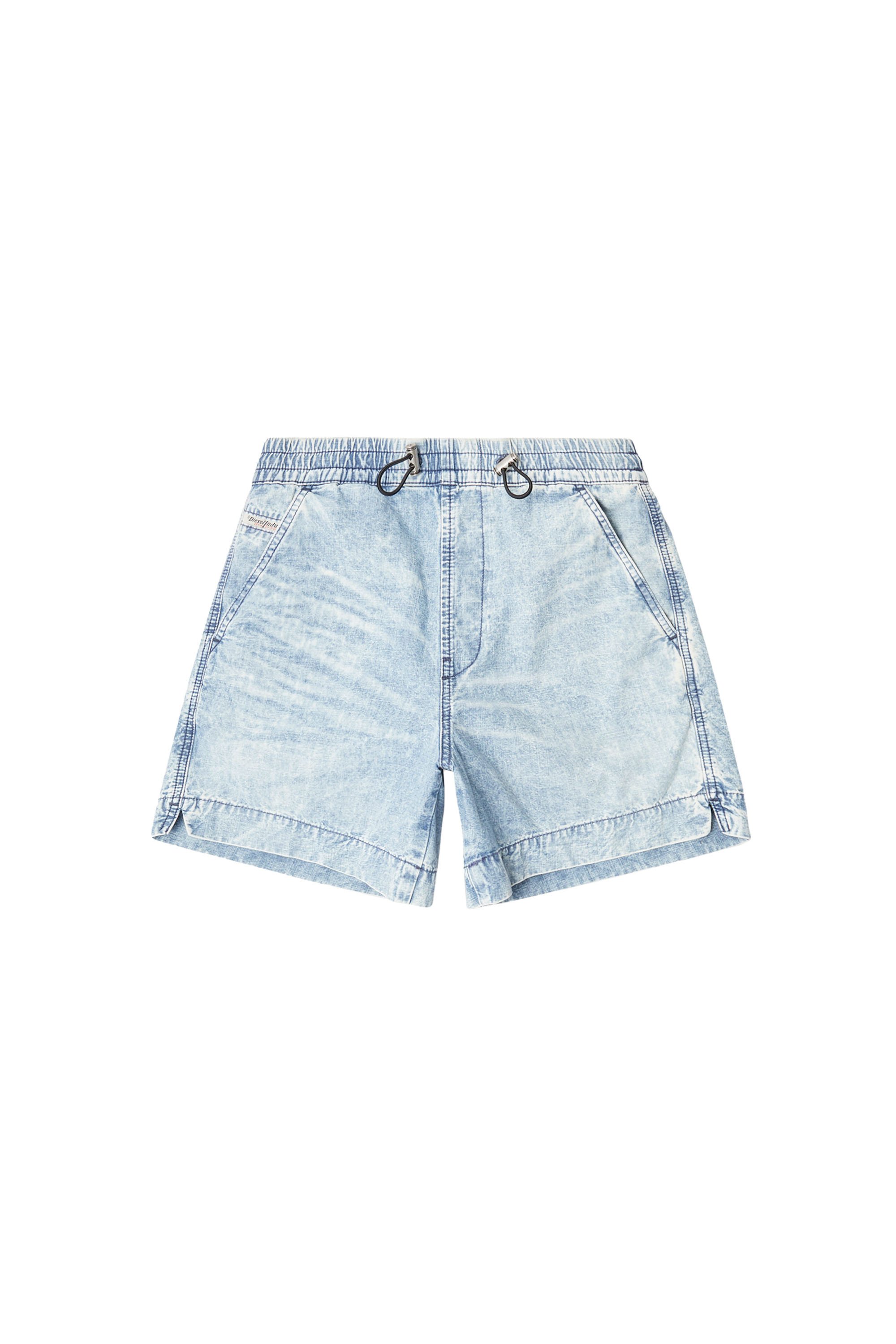 Diesel - D-TENNI-S, Unisex's Shorts in marbled denim in ライトブルー - 2