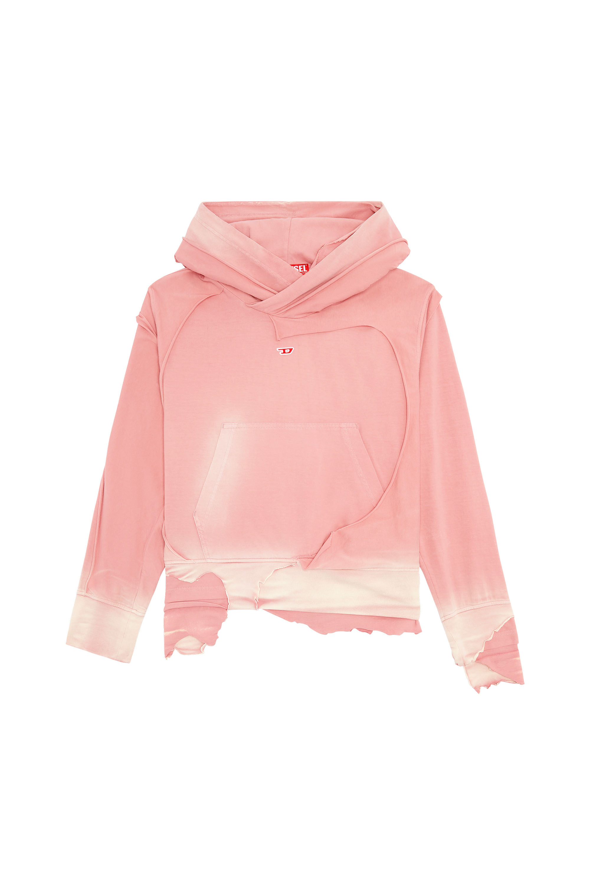 Diesel パーカースウェット ピンク 斬り F-MIKKY