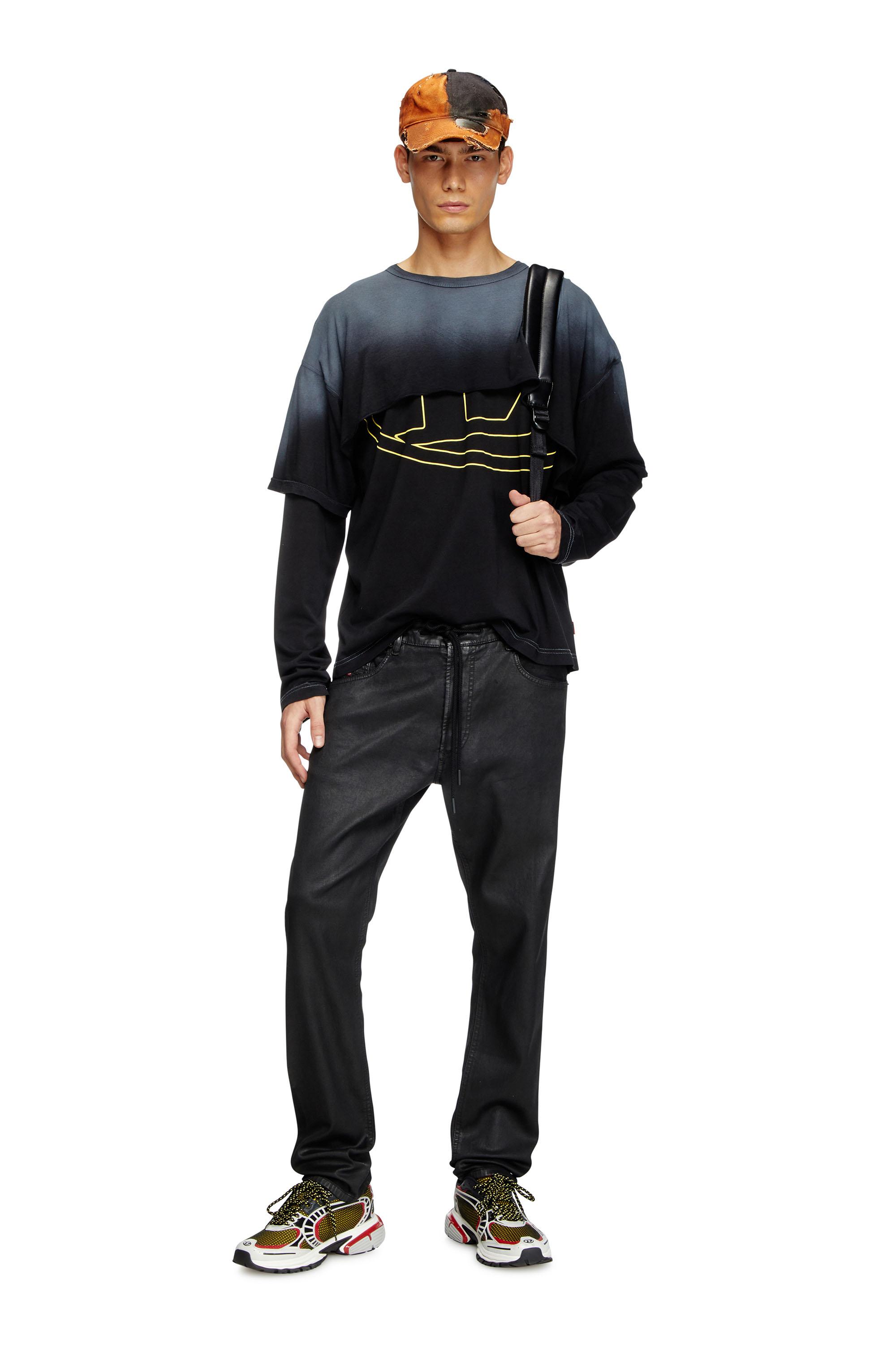 Diesel - Male's Regular 2030 D-Krooley Joggjeans® 068PX, ブラック/ダークグレー - 2