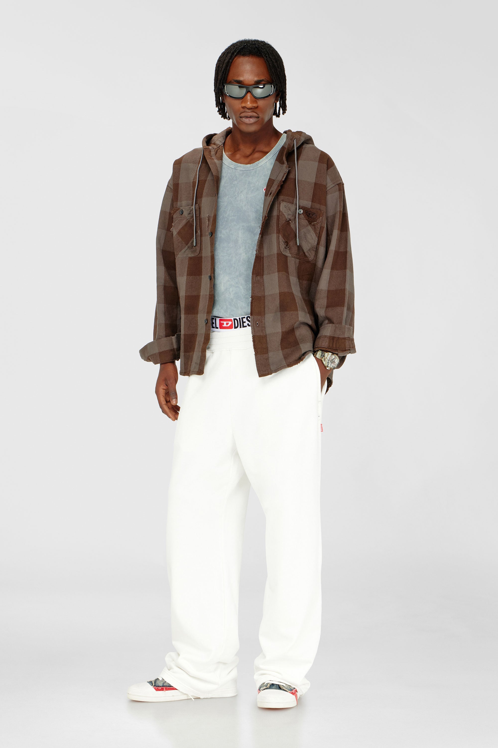 Diesel - P-MARTAINS-CRYSTALS, Male's スウェットパンツ in ホワイト - 1