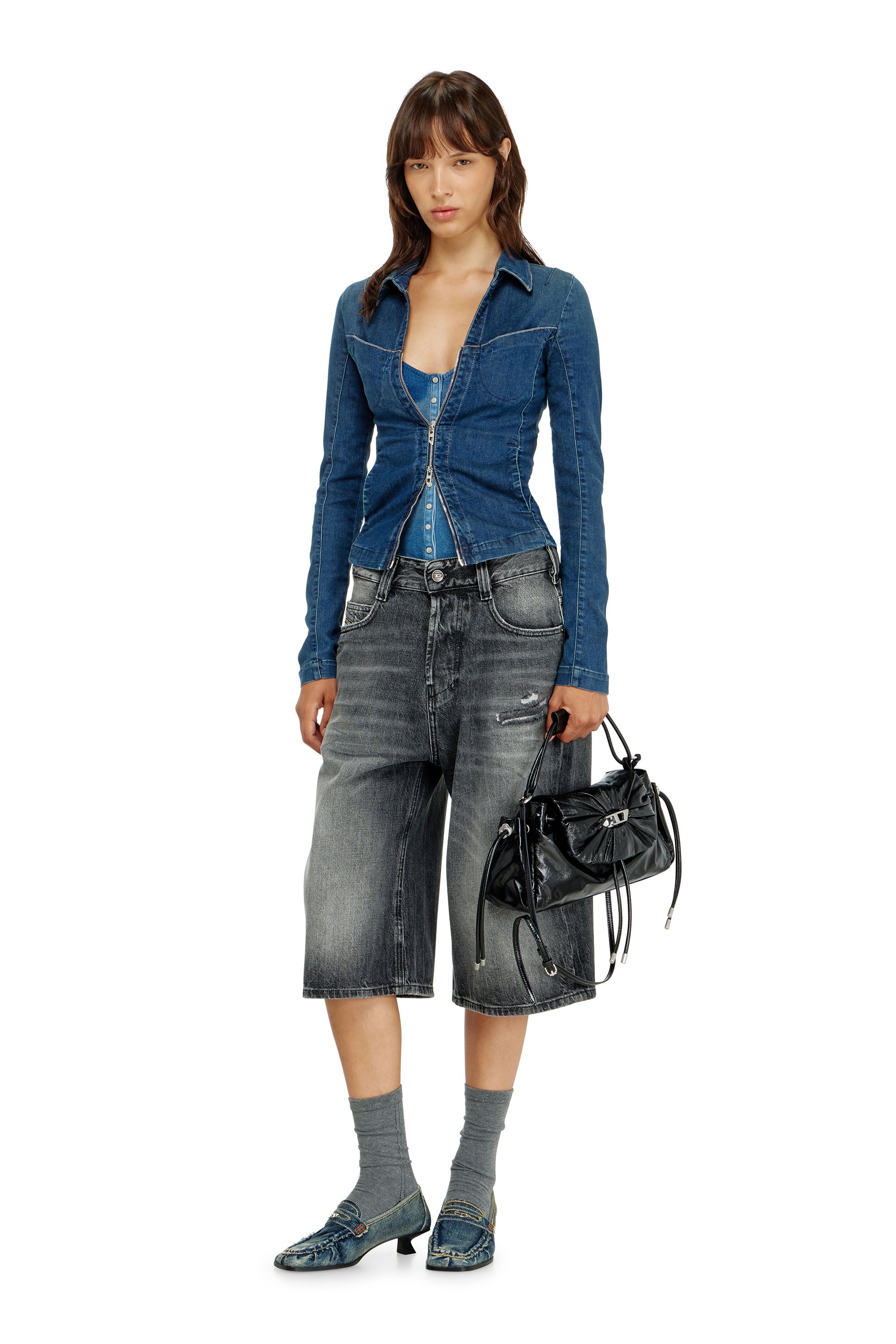 Diesel - DE-QUINOR-S1, Female's デニムシャツ in ミディアムブルー - 2