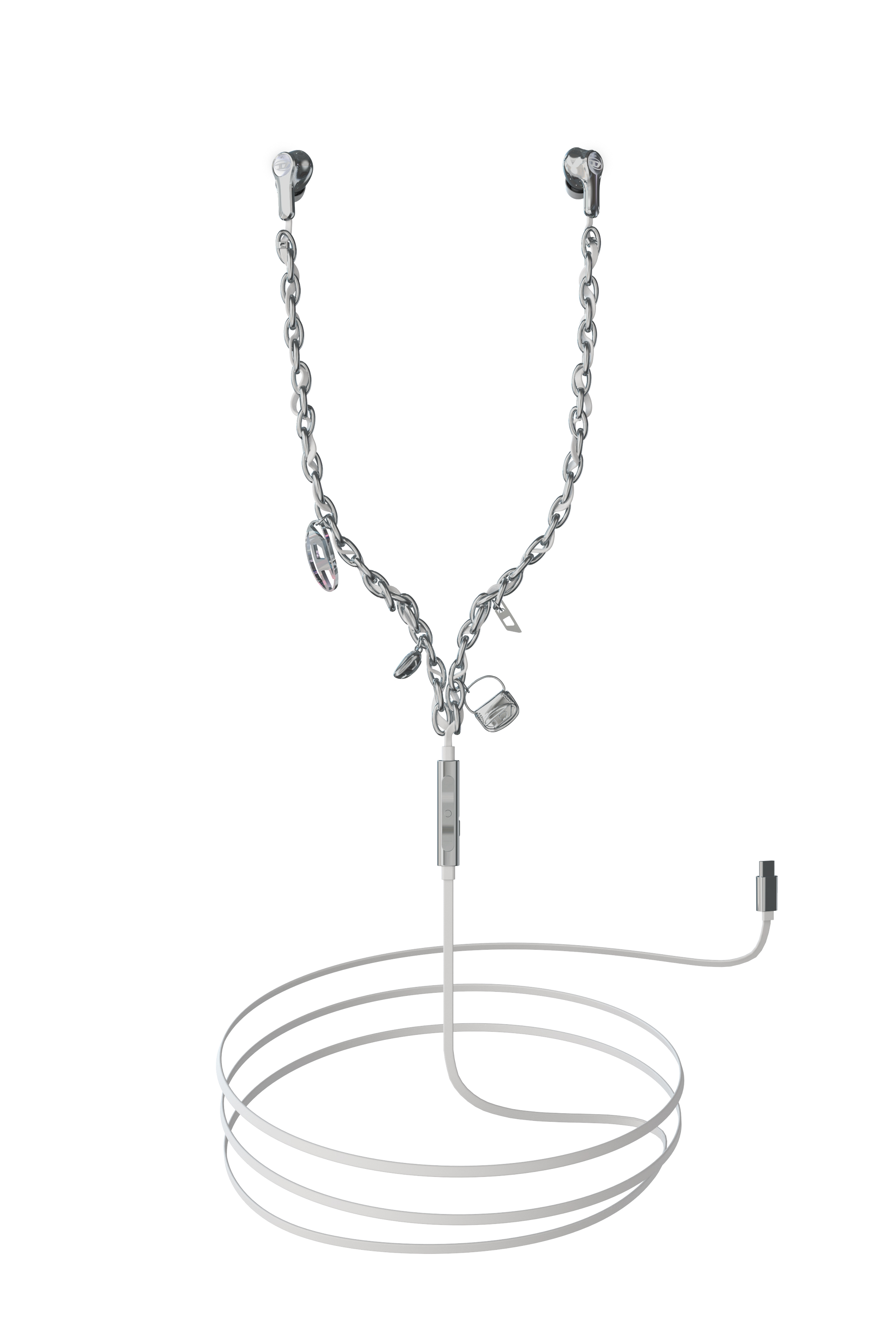 Diesel - 60458  WIRED EARBUDS WIRED EARBUDS, Unisex's UNIVERSAL in シルバー - 1
