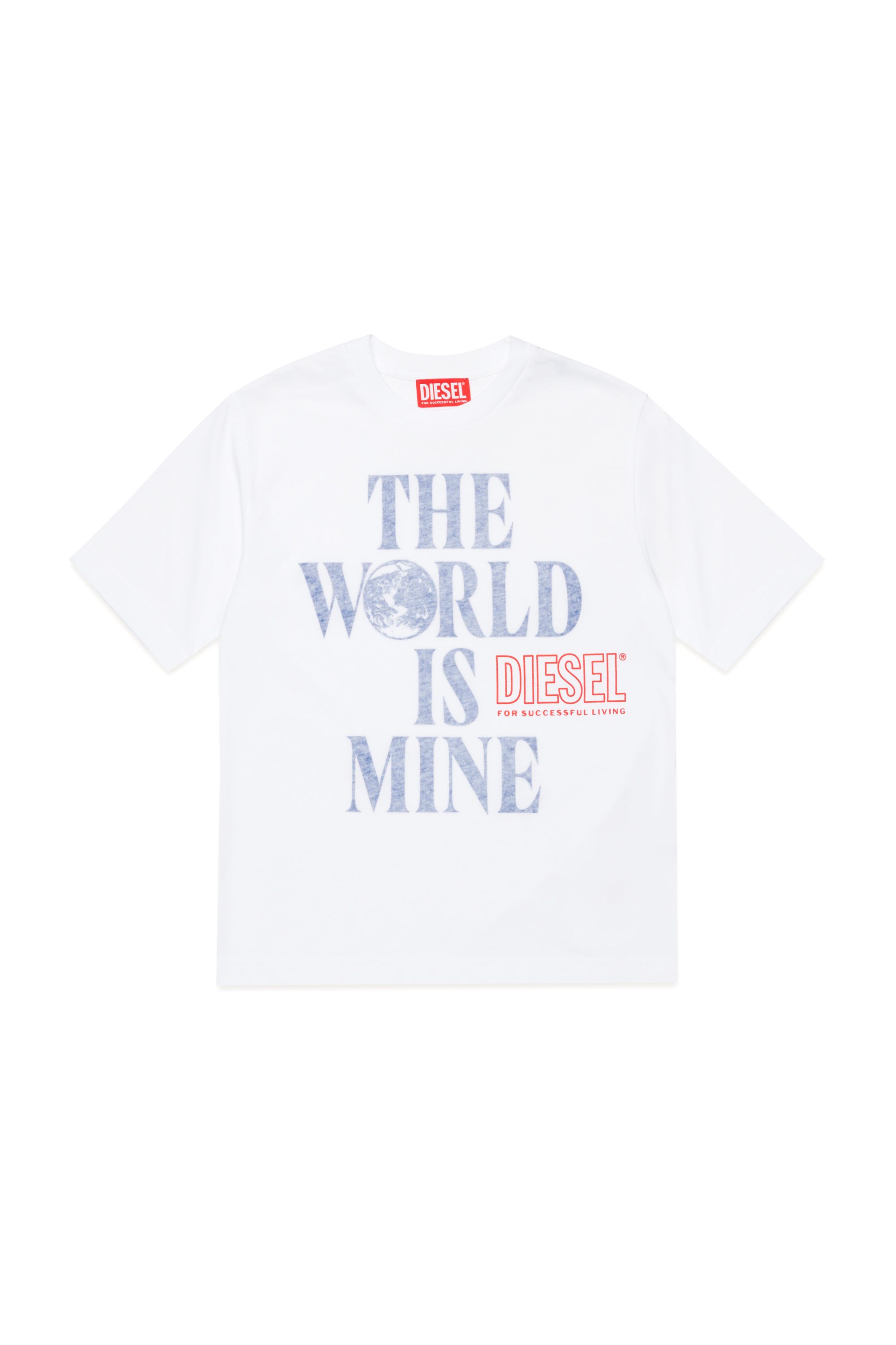 Diesel - TWASHL7 OVER, Male's T-shirt with World is Mine logo in ホワイト - 1
