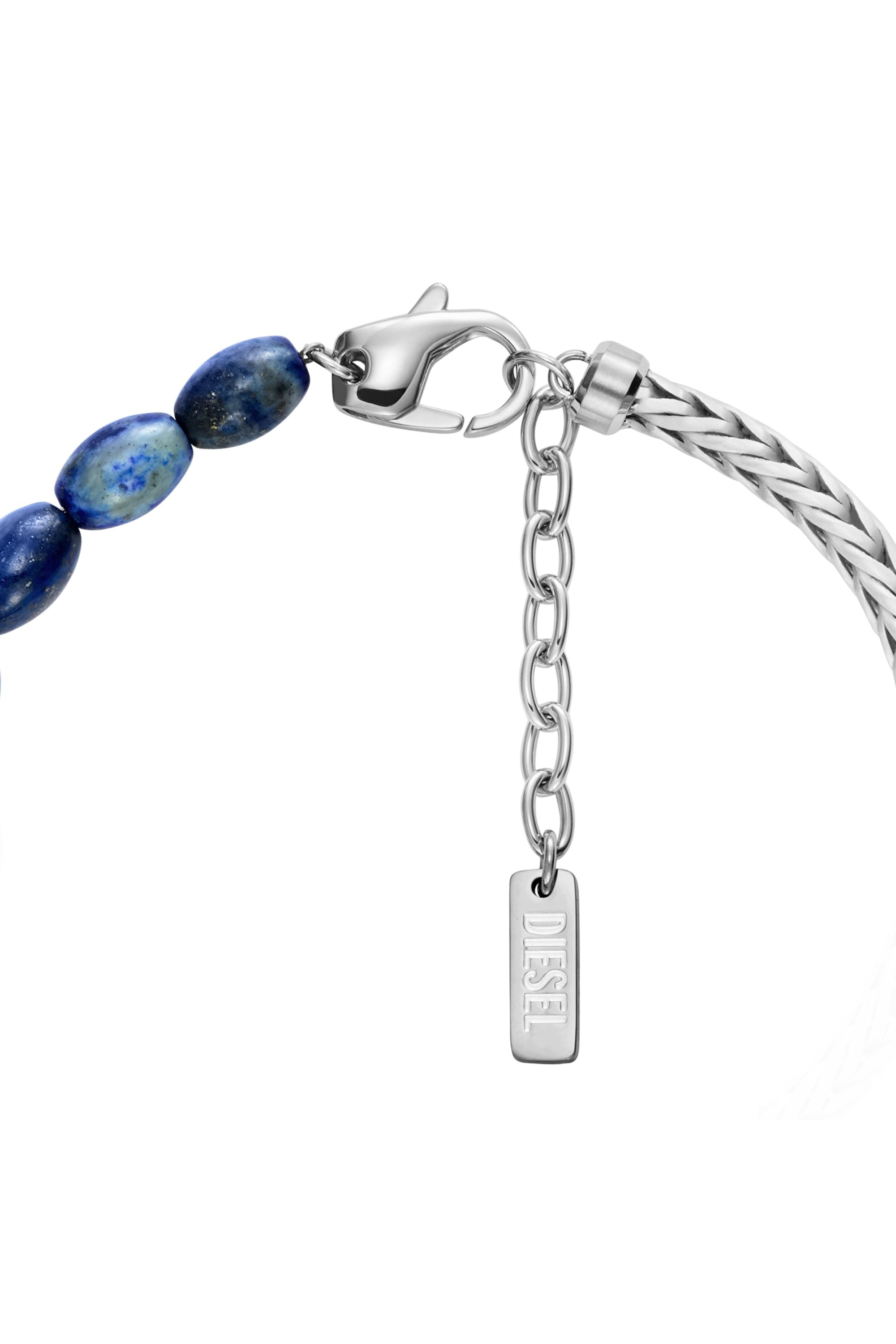 Diesel - DX1713040, Unisex's Lapis Beaded Bracelet in シルバー/ブルー - 2