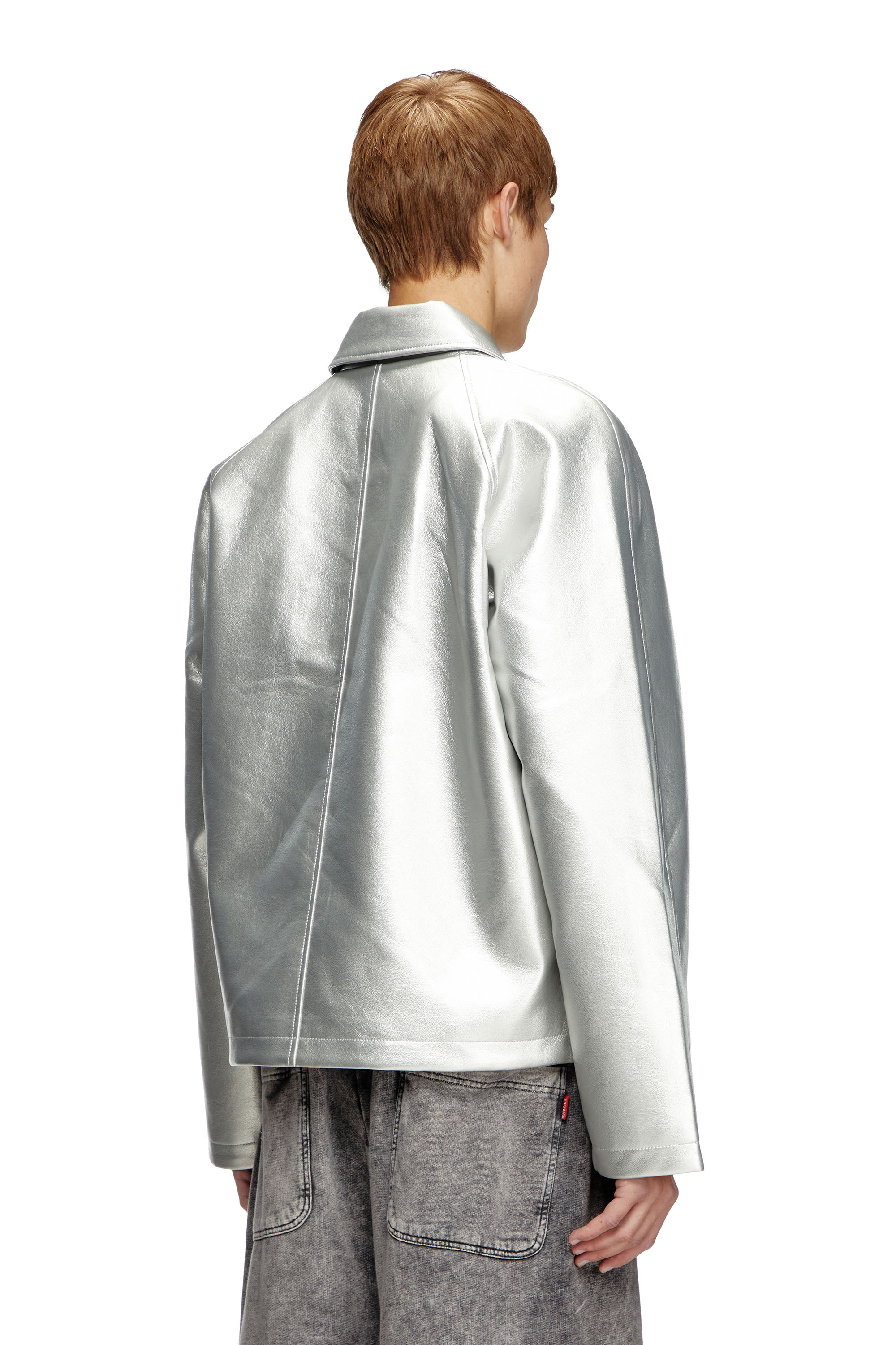 Diesel - J-THOME, Unisex's Metallic coach jacket in シルバー - 4