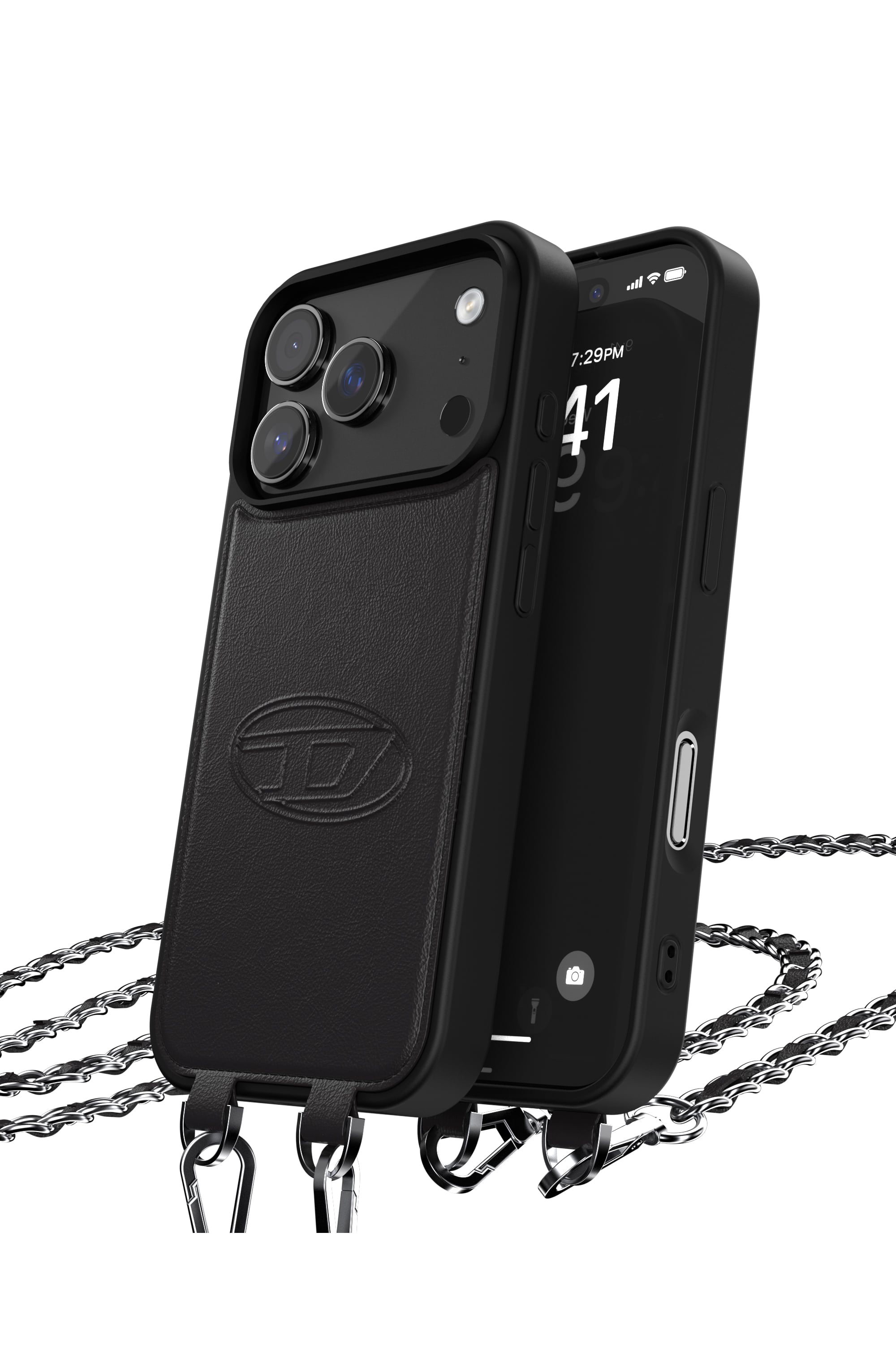 Diesel - 60662 MOULDED CASE, Unisex's Oval D case with wrist strap and MagSafe for iPhone 17 Pro in ブラック - 3